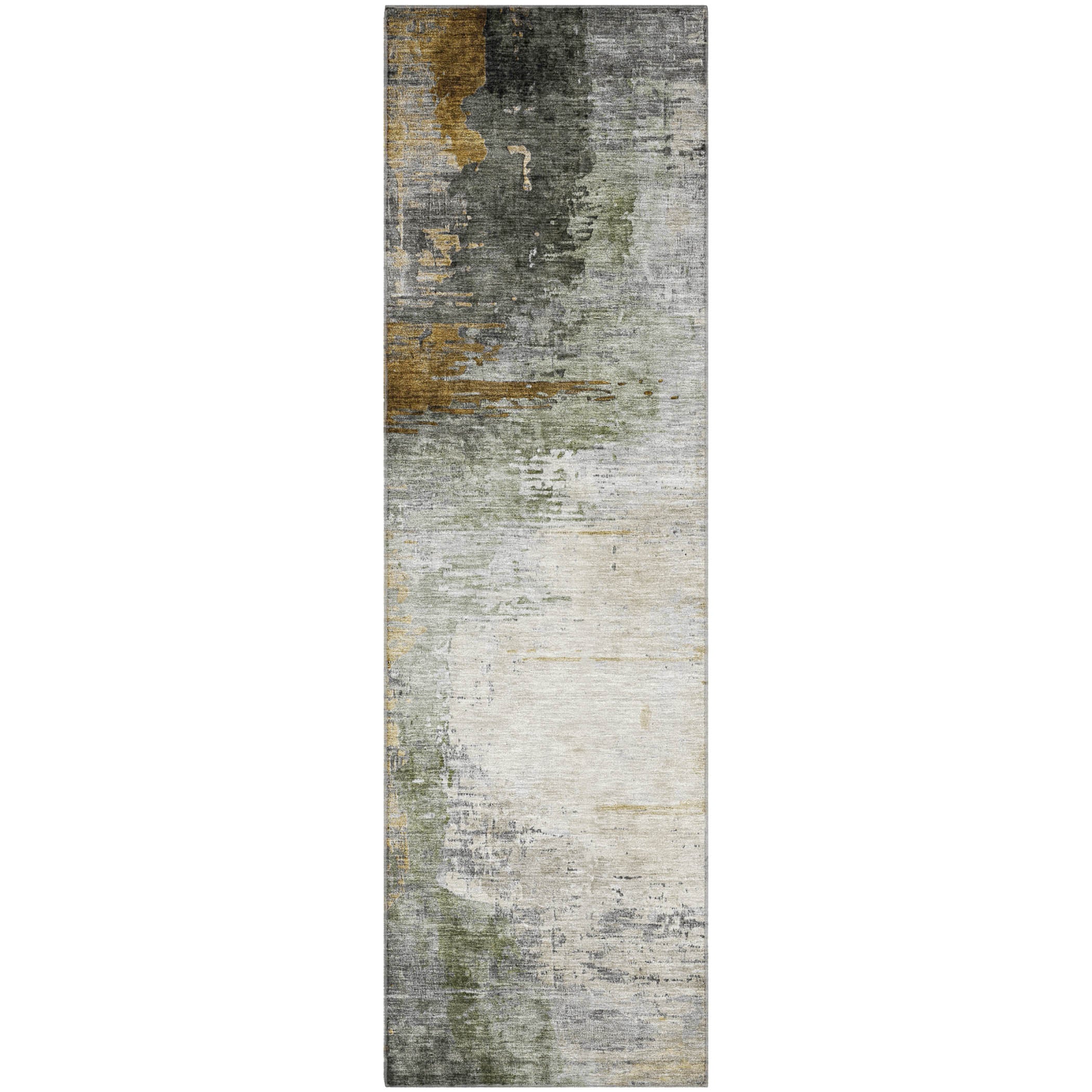 Rome Machine Washable Transitional Chocolate Brown Rug 2'3" x 7'6" #shape_Runner