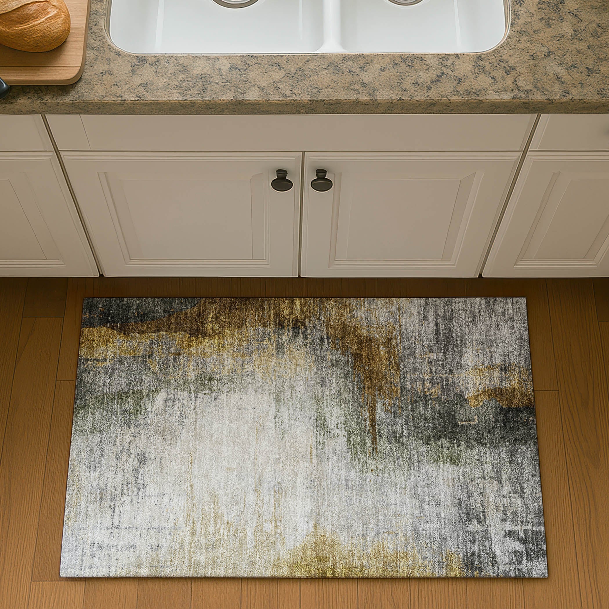 Rome Machine Washable Transitional Chocolate Brown Rug 1'8" x 2'6" #shape_Rectangle