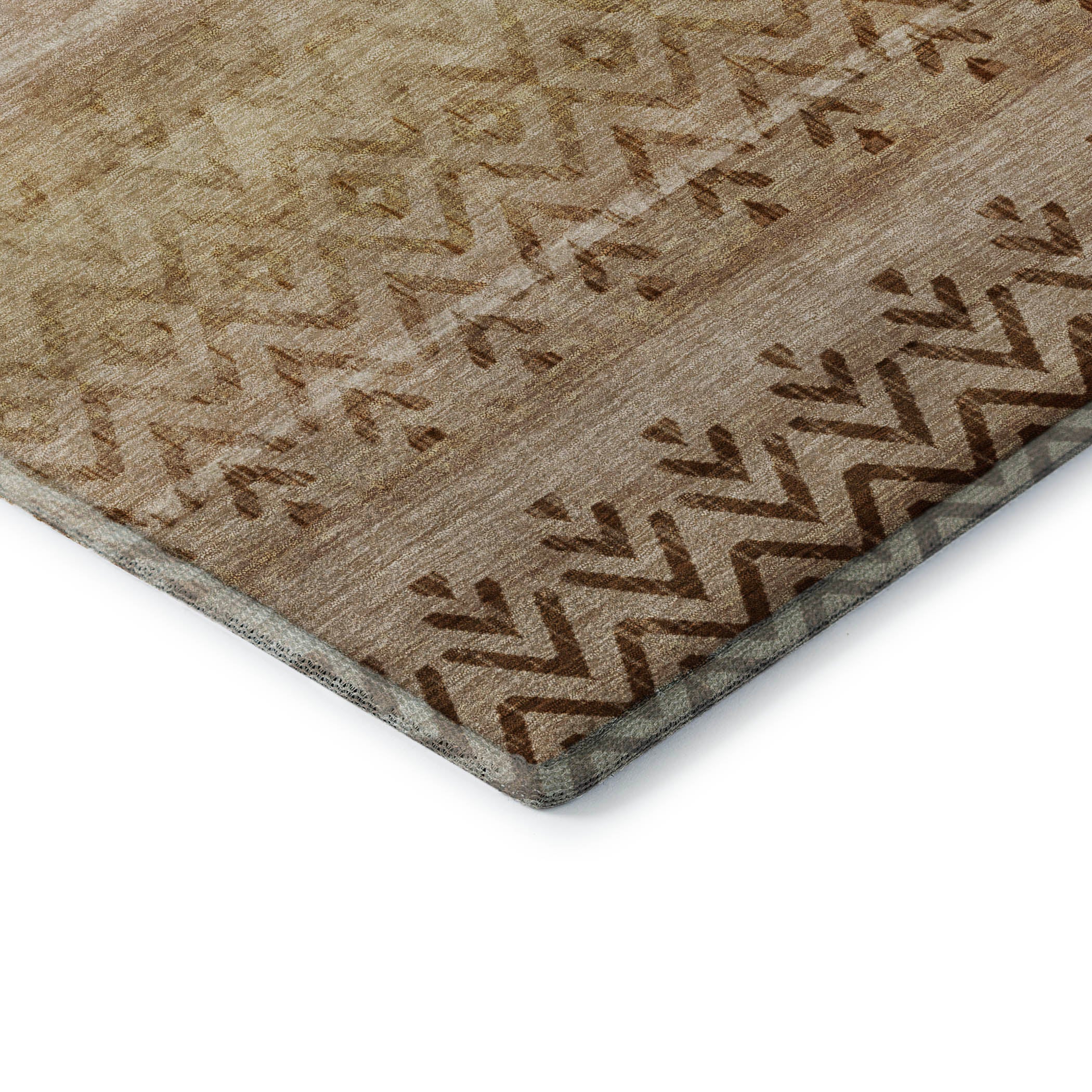Queenstown Machine Washable Transitional Beige Brown Rug 1'8" x 2'6" #shape_Rectangle