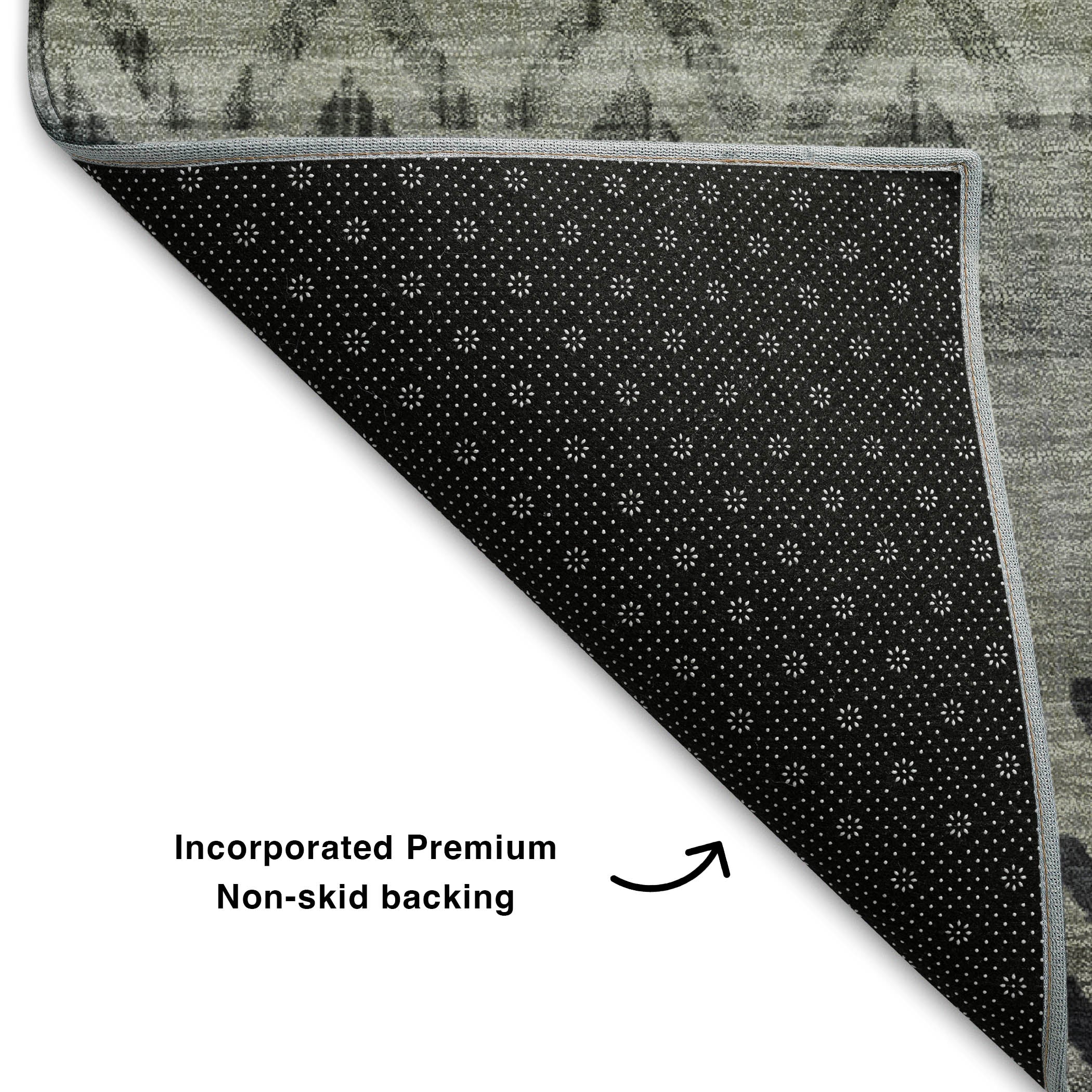 Queenstown Machine Washable Transitional Gray Rug 1'8" x 2'6" #shape_Rectangle