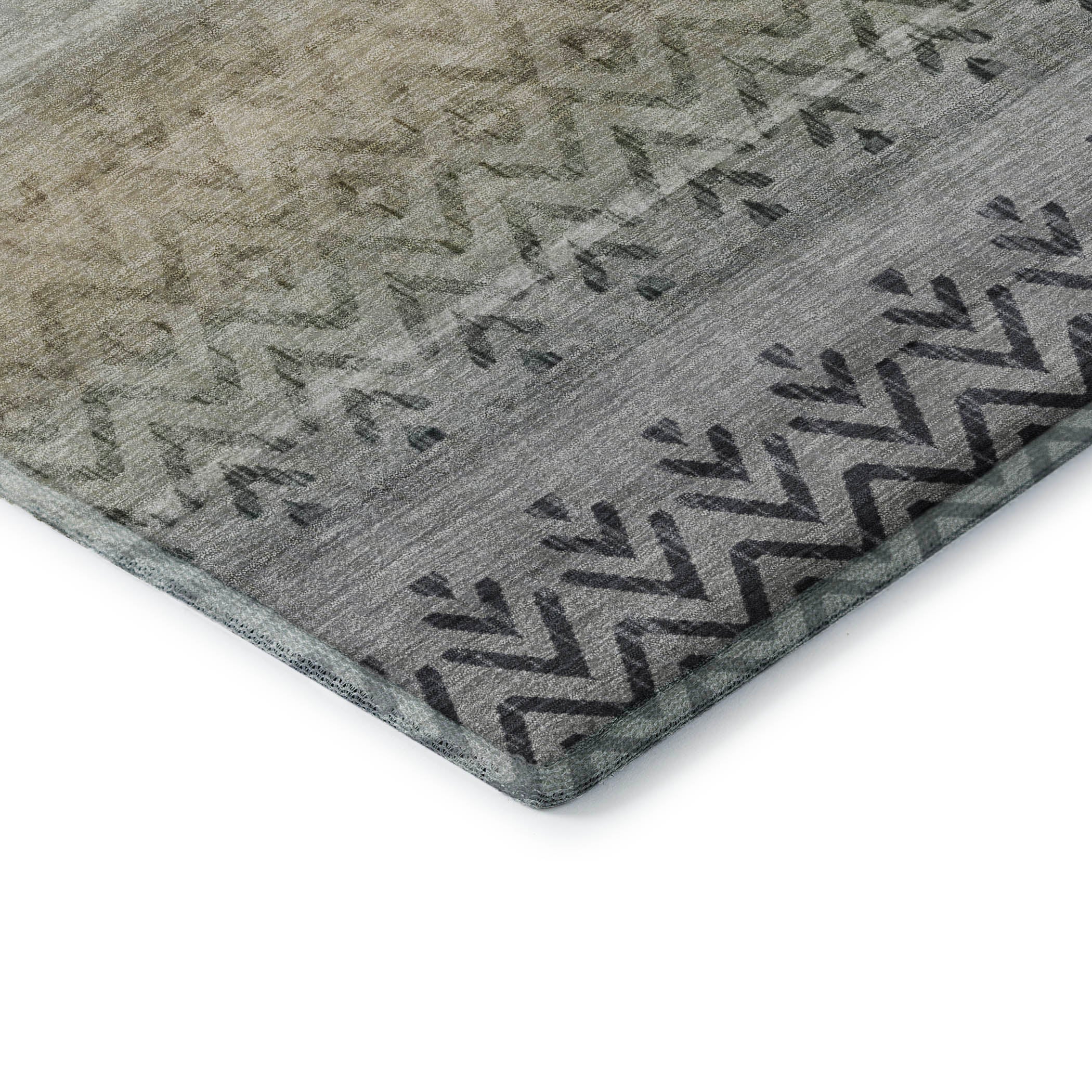 Queenstown Machine Washable Transitional Gray Rug 1'8" x 2'6" #shape_Rectangle