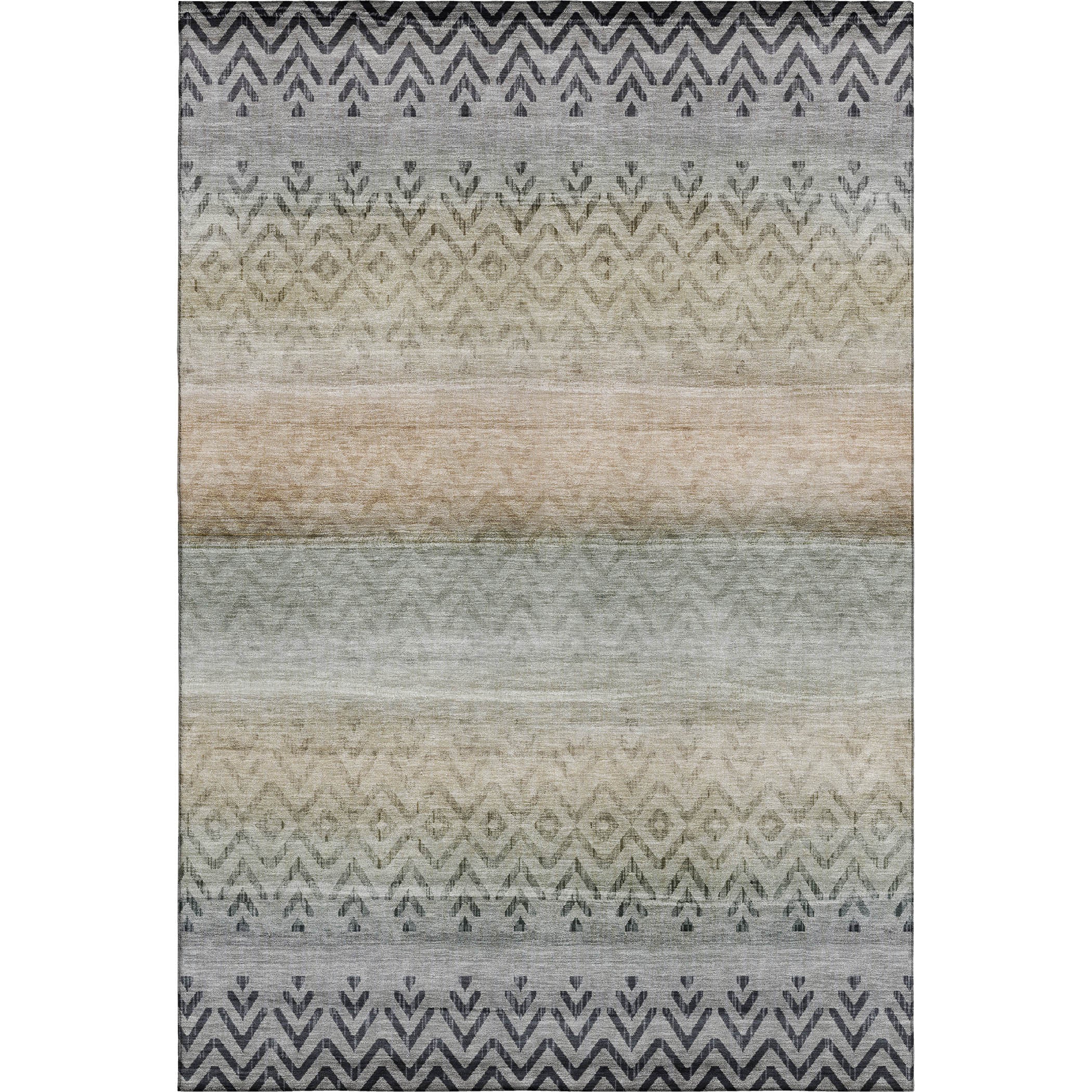Queenstown Machine Washable Transitional Gray Rug 2'6" x 3'10" #shape_Rectangle