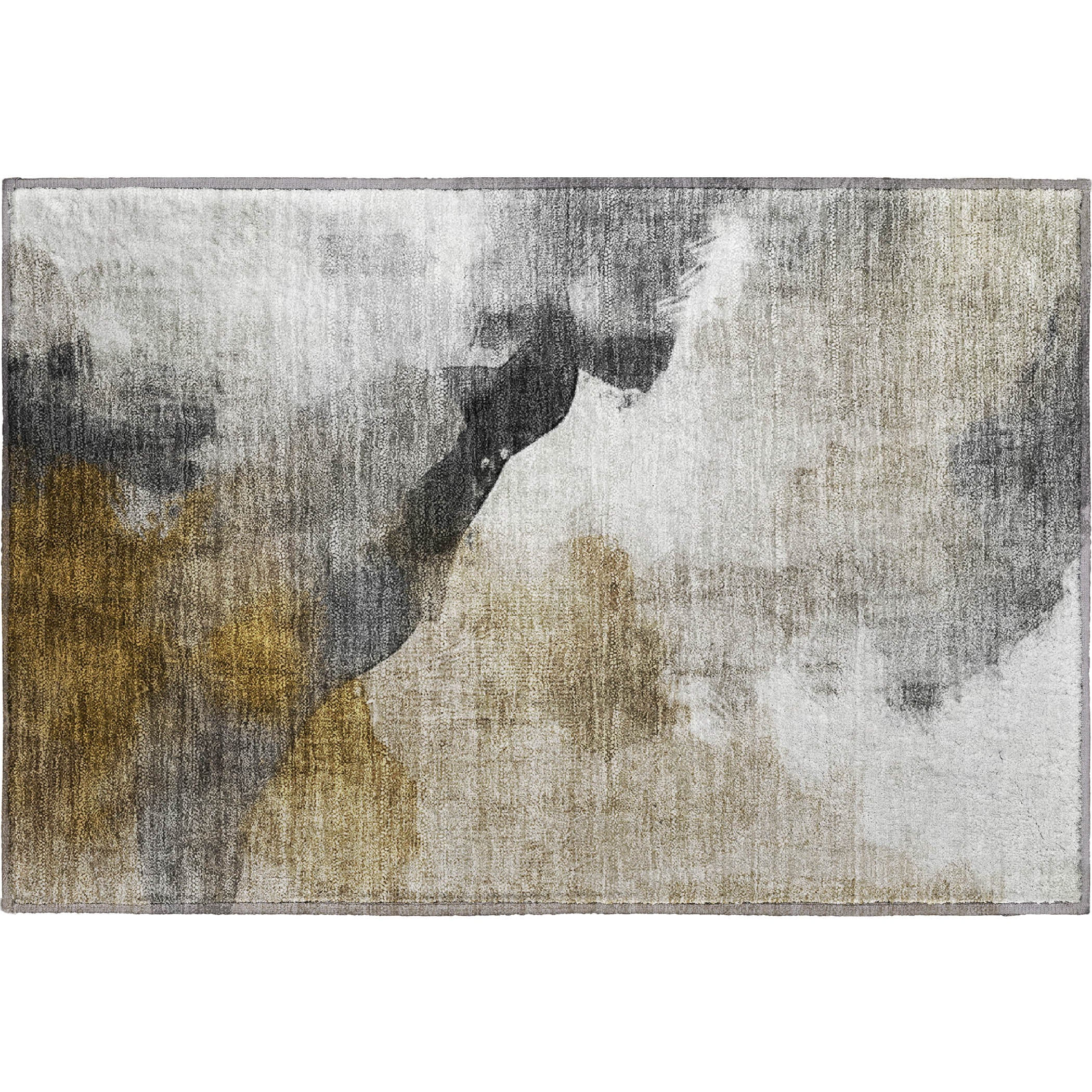 Cairo Machine Washable Transitional Brown Rug 1'8" x 2'6" #shape_Rectangle
