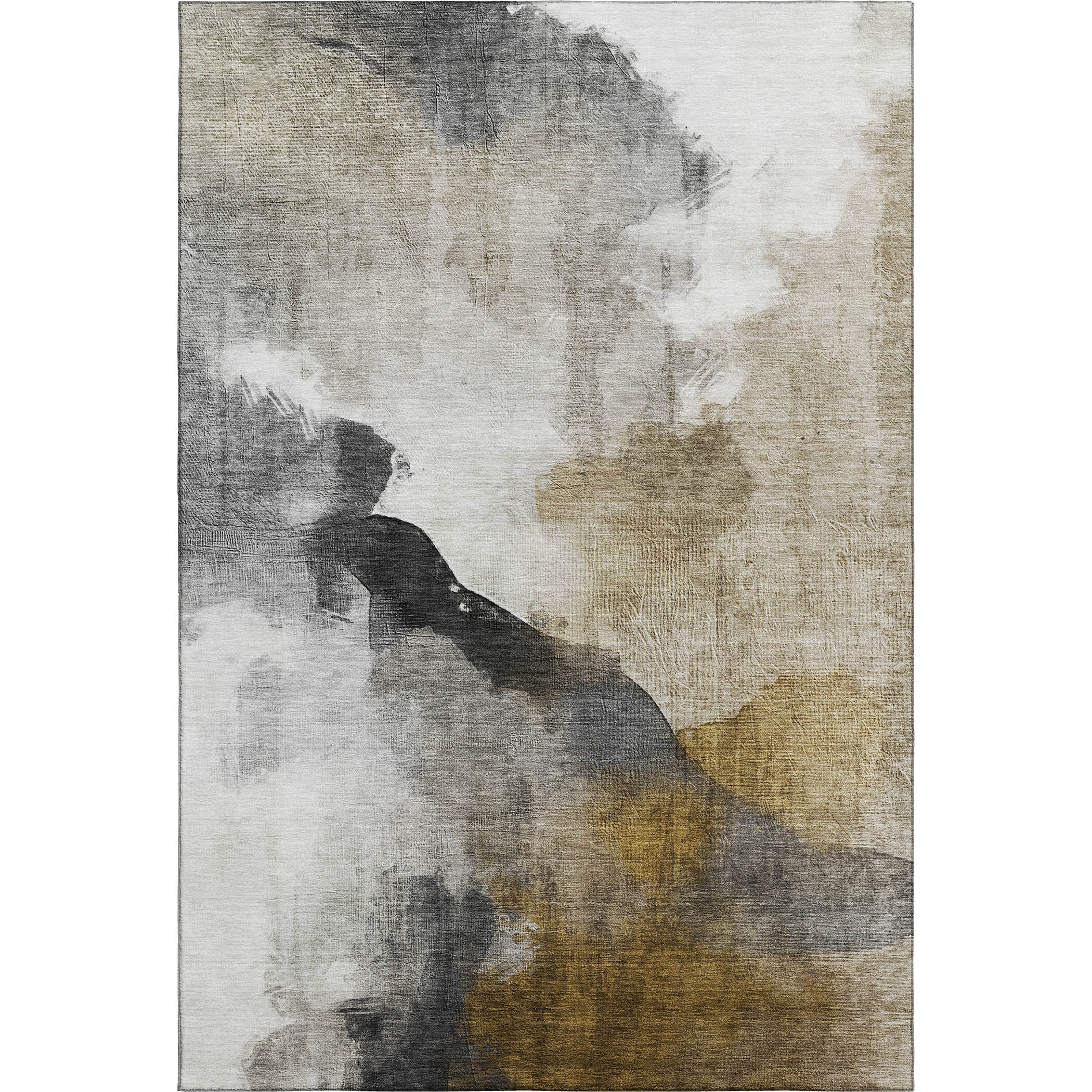 Cairo Machine Washable Transitional Brown Rug 2'6" x 3'10" #shape_Rectangle