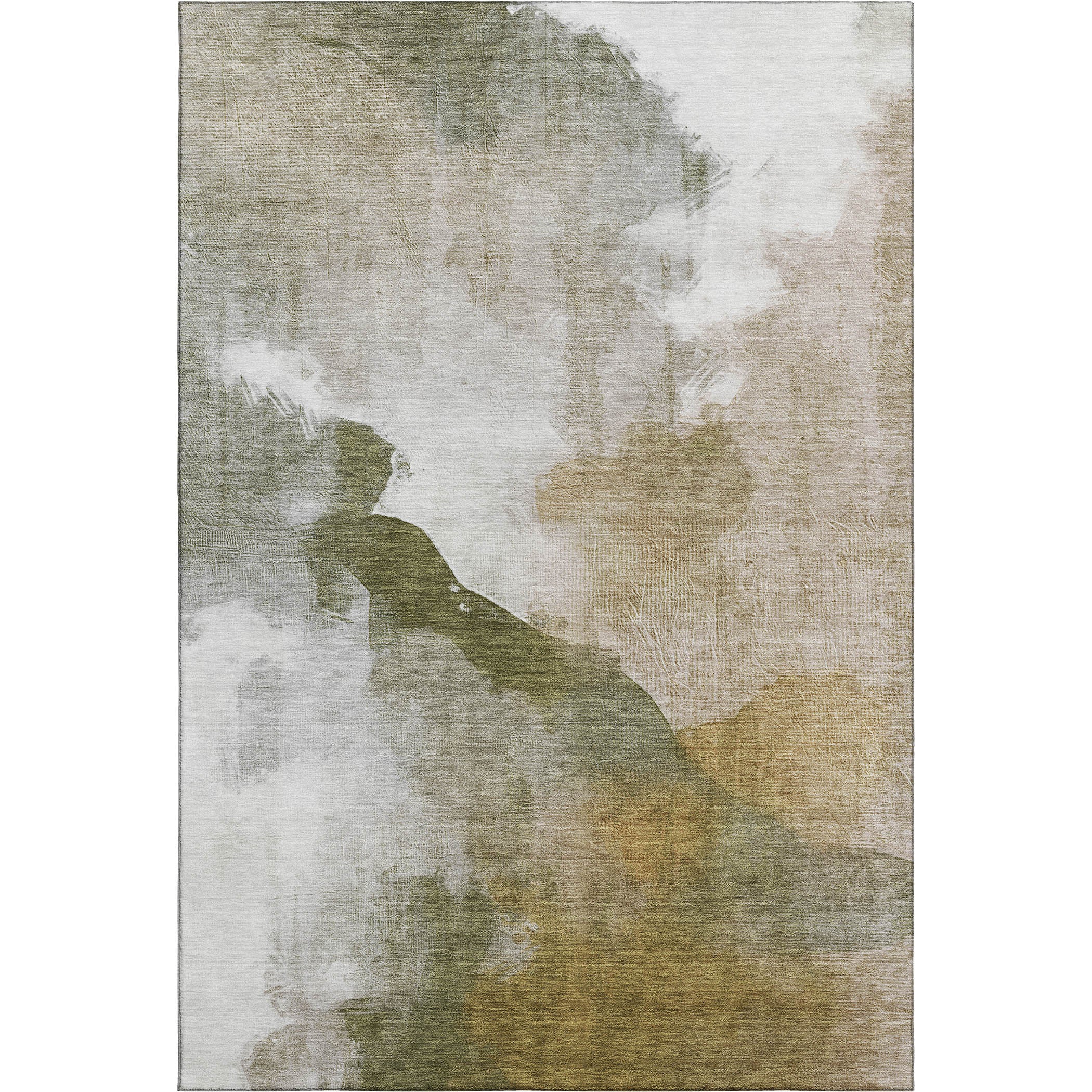 Cairo Machine Washable Transitional Green Rug 2'6" x 3'10" #shape_Rectangle