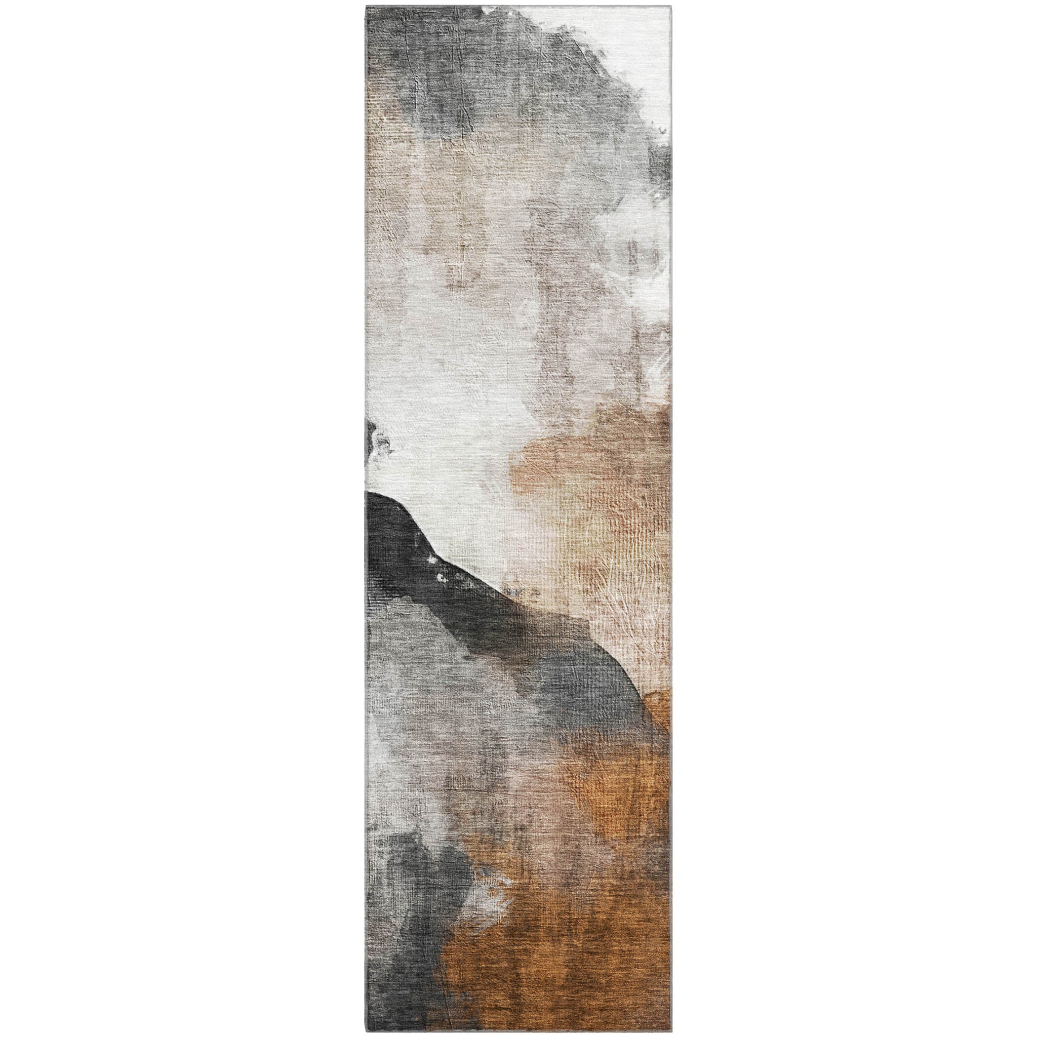 Cairo Machine Washable Transitional Paprika Orange Rug 2'3" x 7'6" #shape_Runner