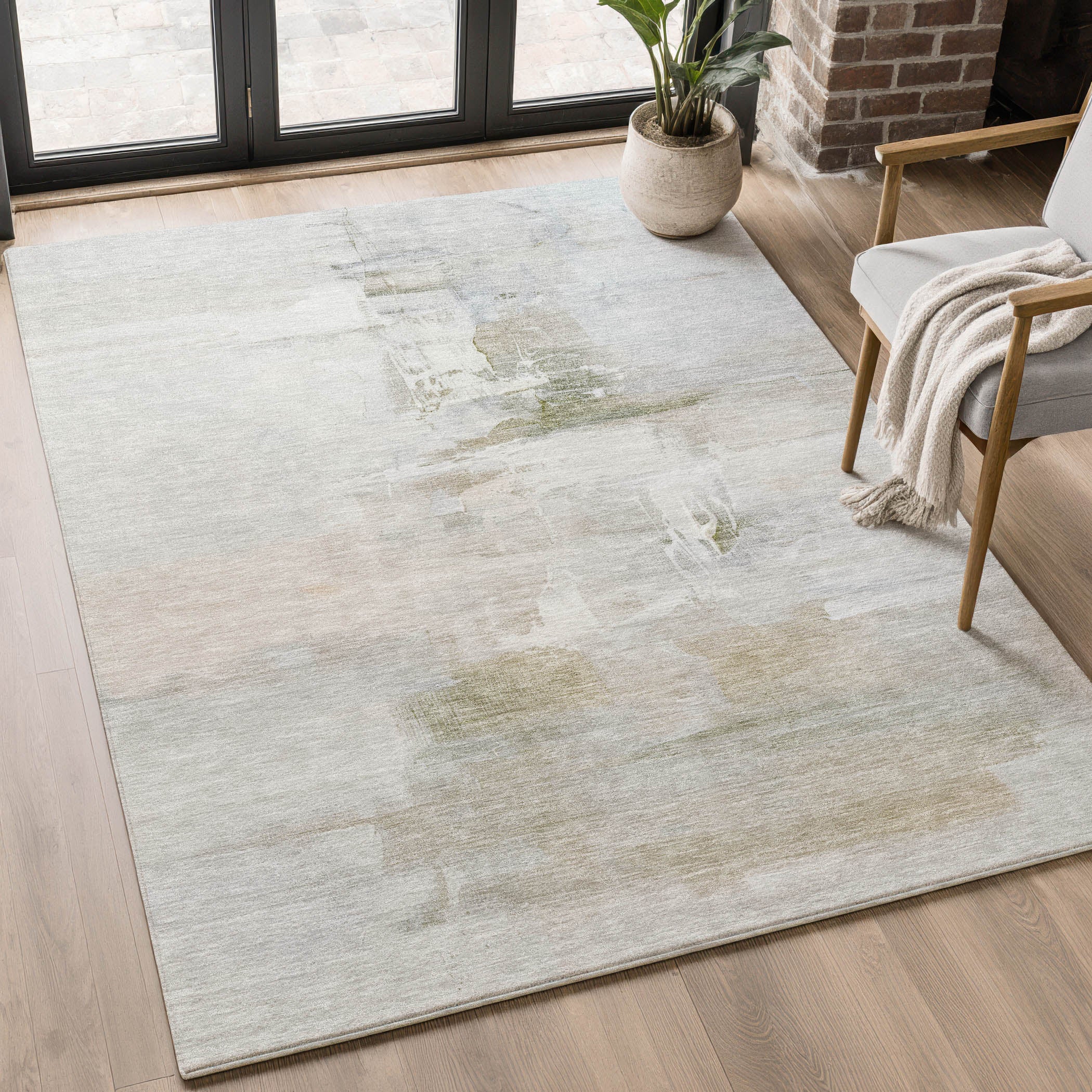 Sarajevo Machine Washable Transitional Linen Ivory Rug 2'6" x 3'10" #shape_Rectangle
