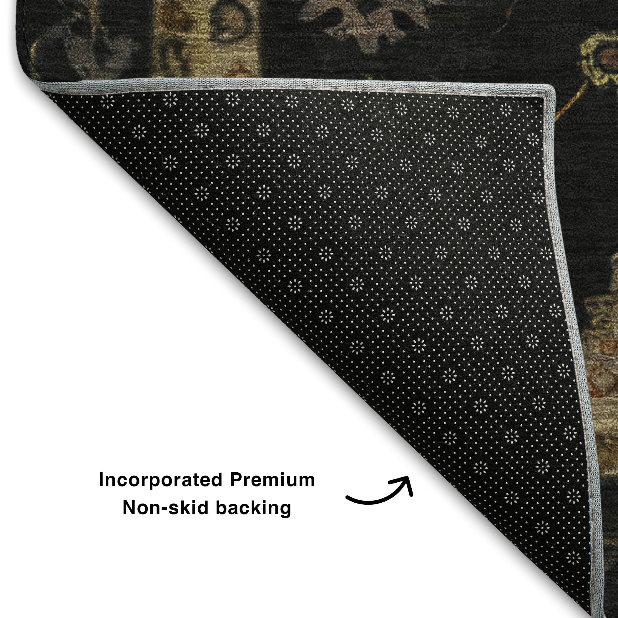 Ghent Machine Washable Traditional Black Rug 1'8" x 2'6" #shape_Rectangle