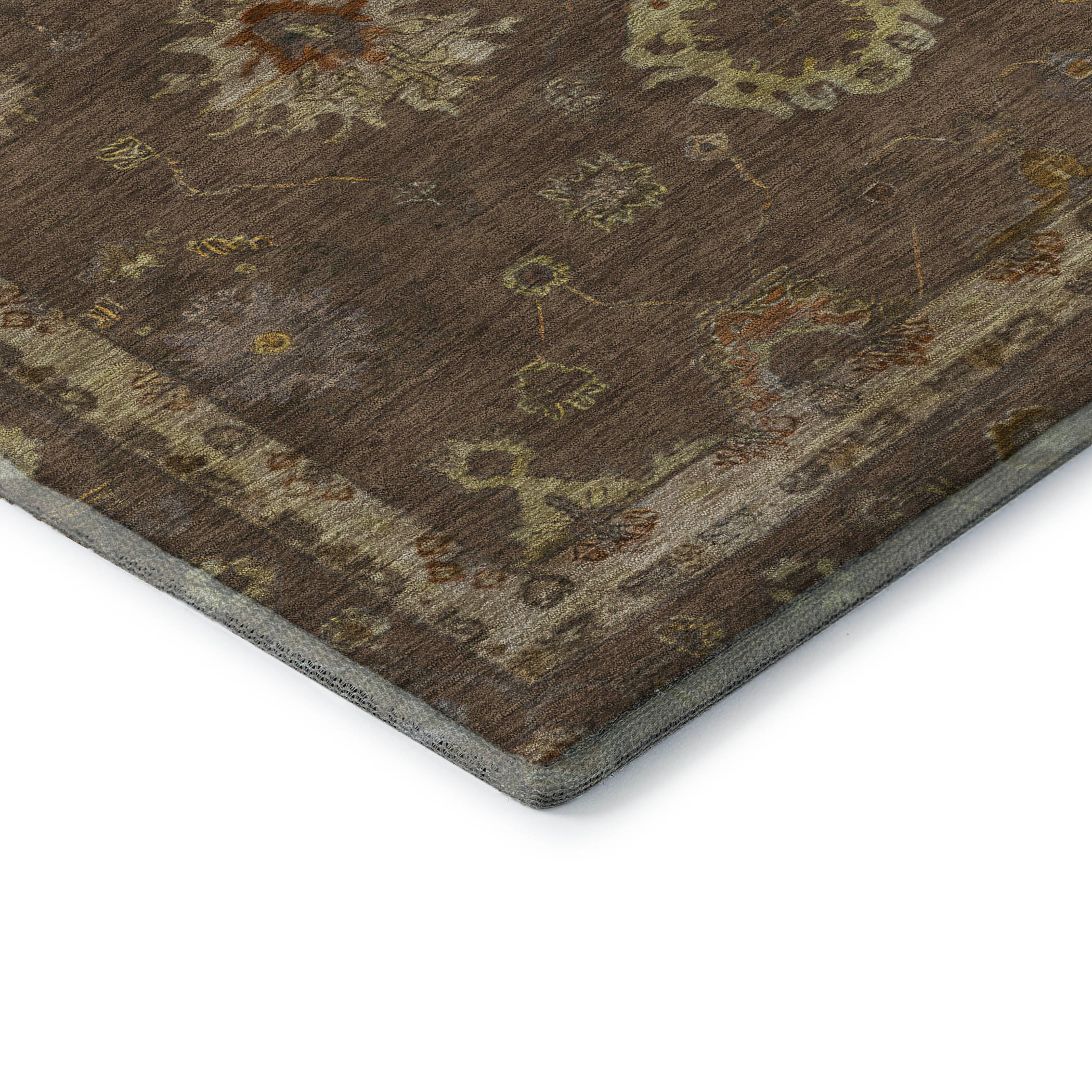 Ghent Machine Washable Traditional Chocolate Brown Rug 1'8" x 2'6" #shape_Rectangle