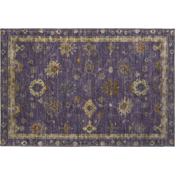 Ghent Machine Washable Traditional Eggplant Purple Rug 1'8" x 2'6"
