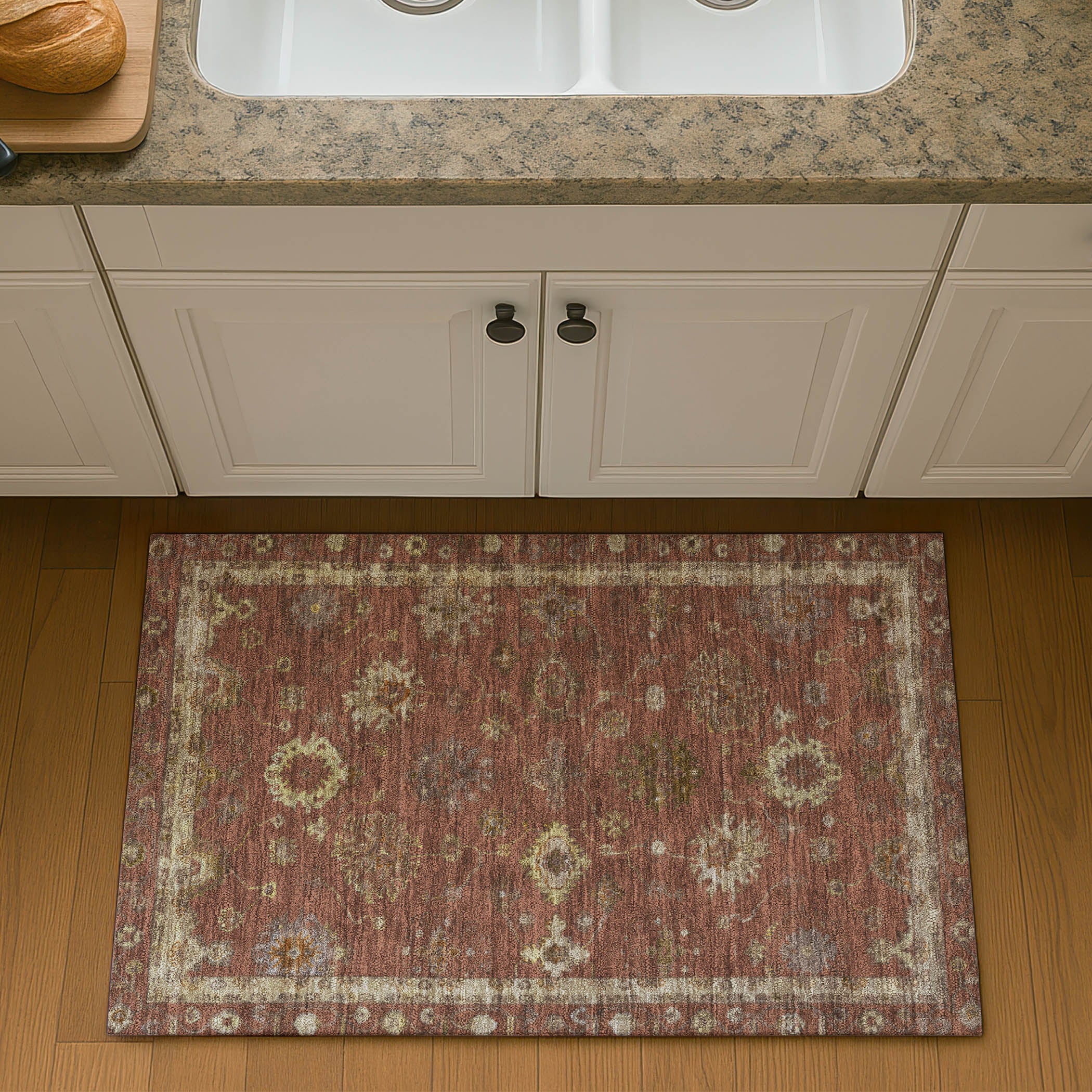 Ghent Machine Washable Traditional Paprika Orange Rug 1'8" x 2'6" #shape_Rectangle