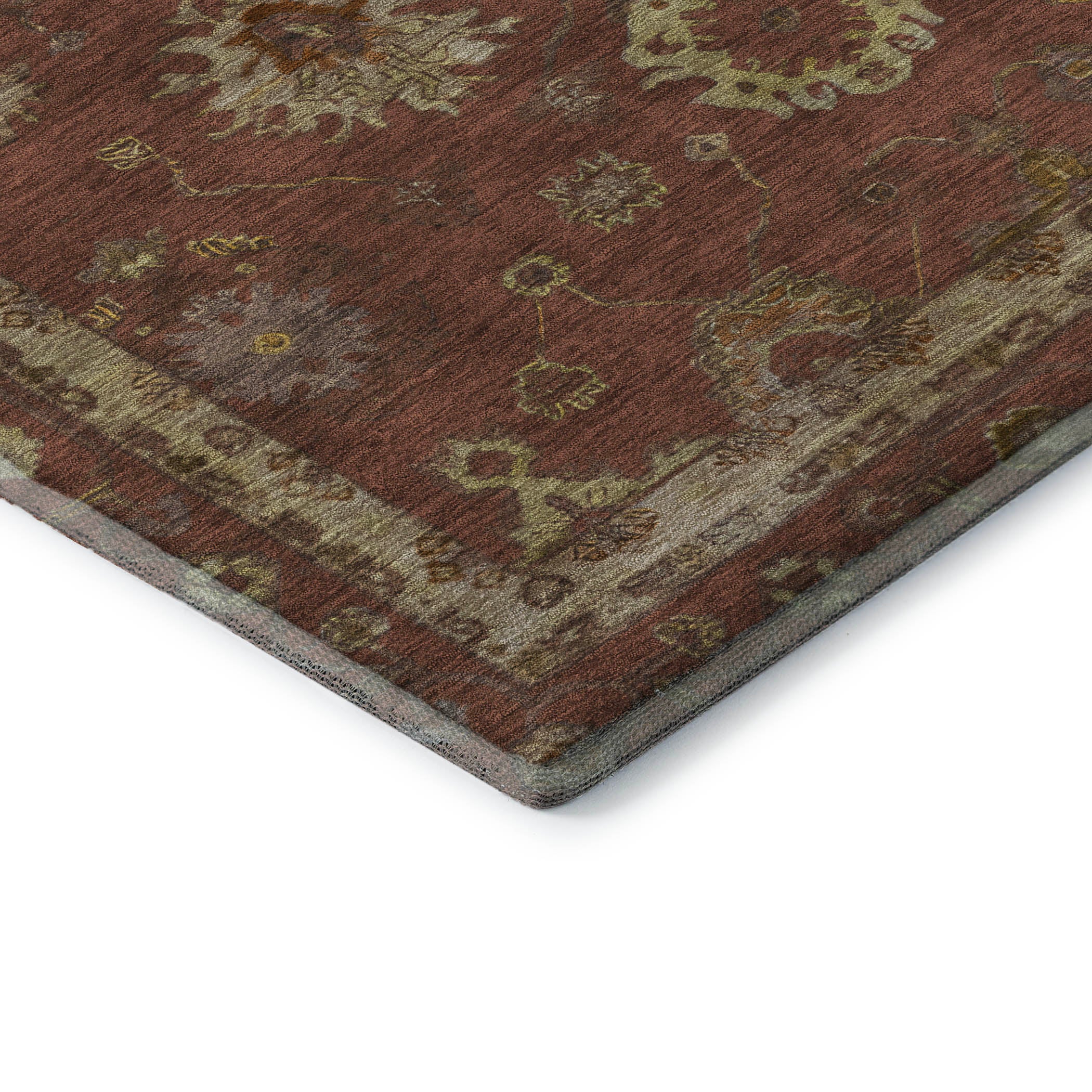 Ghent Machine Washable Traditional Paprika Orange Rug 1'8" x 2'6" #shape_Rectangle