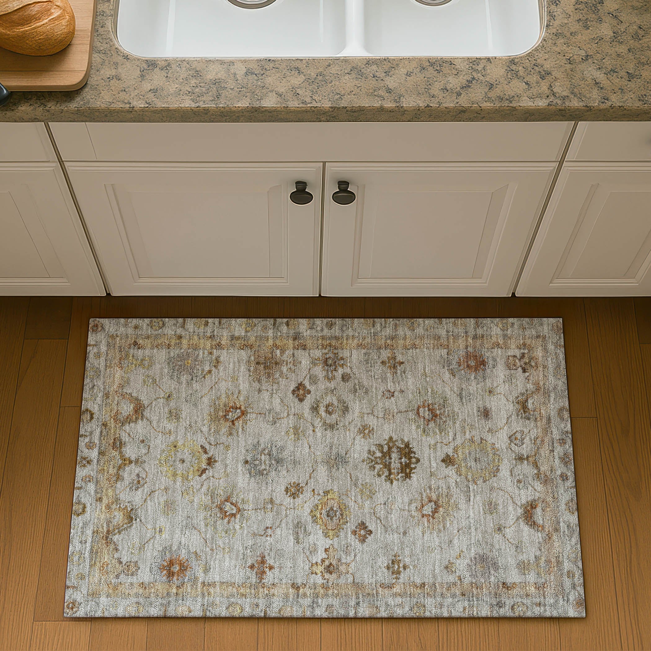 Ghent Machine Washable Traditional Taupe Brown Rug 1'8" x 2'6" #shape_Rectangle