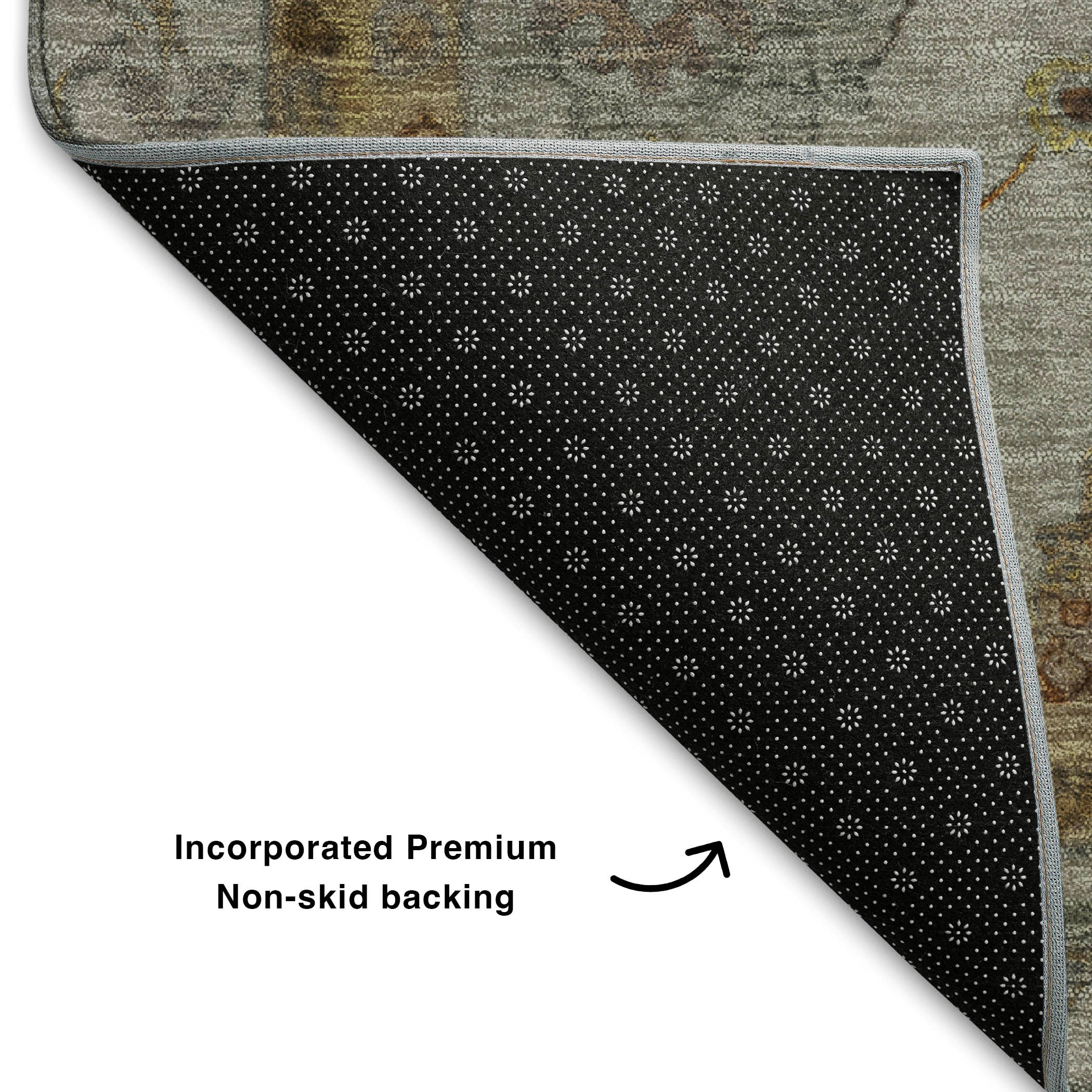 Ghent Machine Washable Traditional Taupe Brown Rug 1'8" x 2'6" #shape_Rectangle