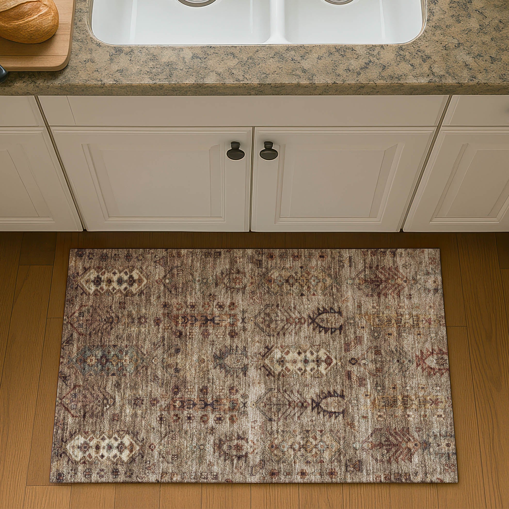 Havana Machine Washable Traditional Brown Rug 1'8" x 2'6" #shape_Rectangle