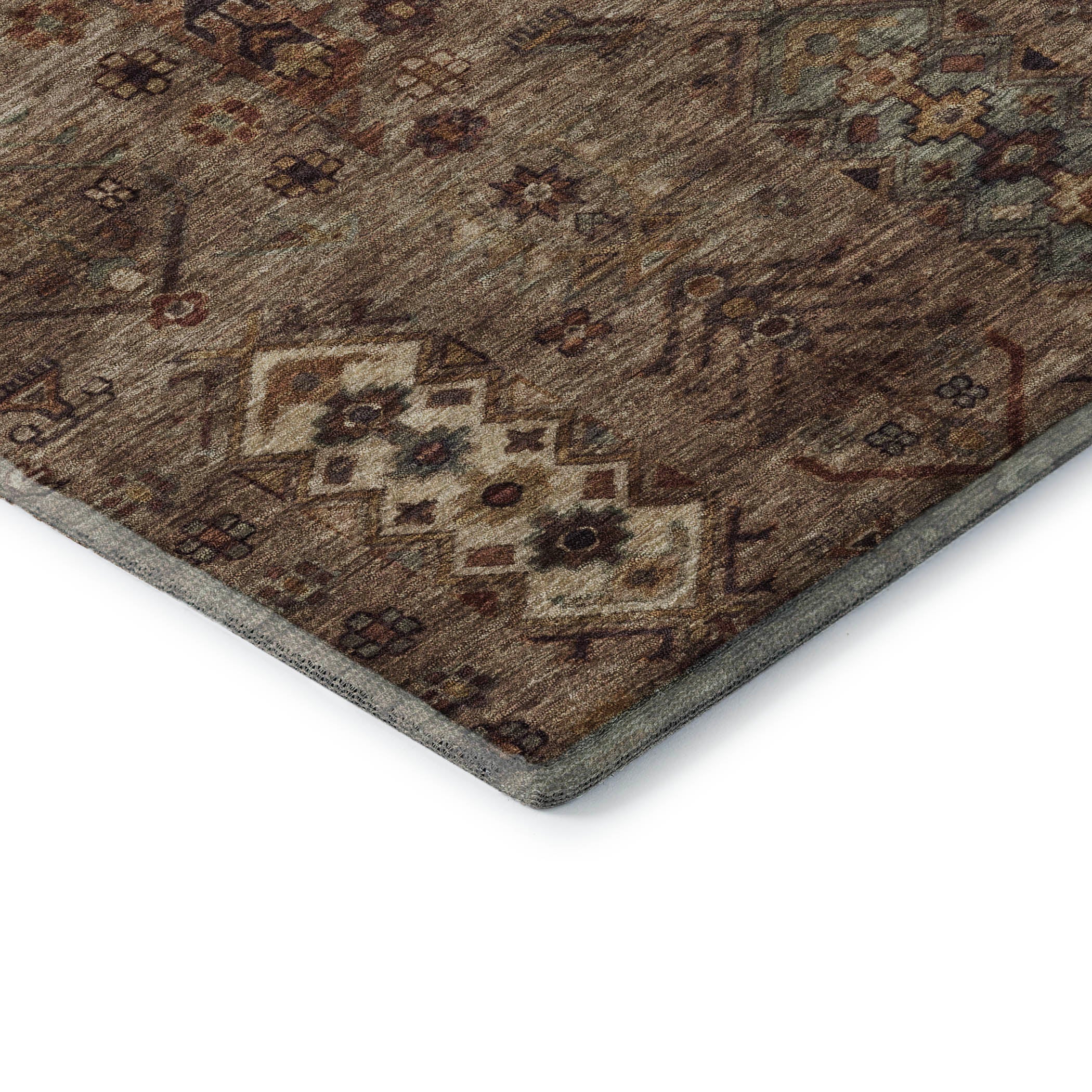 Havana Machine Washable Traditional Brown Rug 1'8" x 2'6" #shape_Rectangle