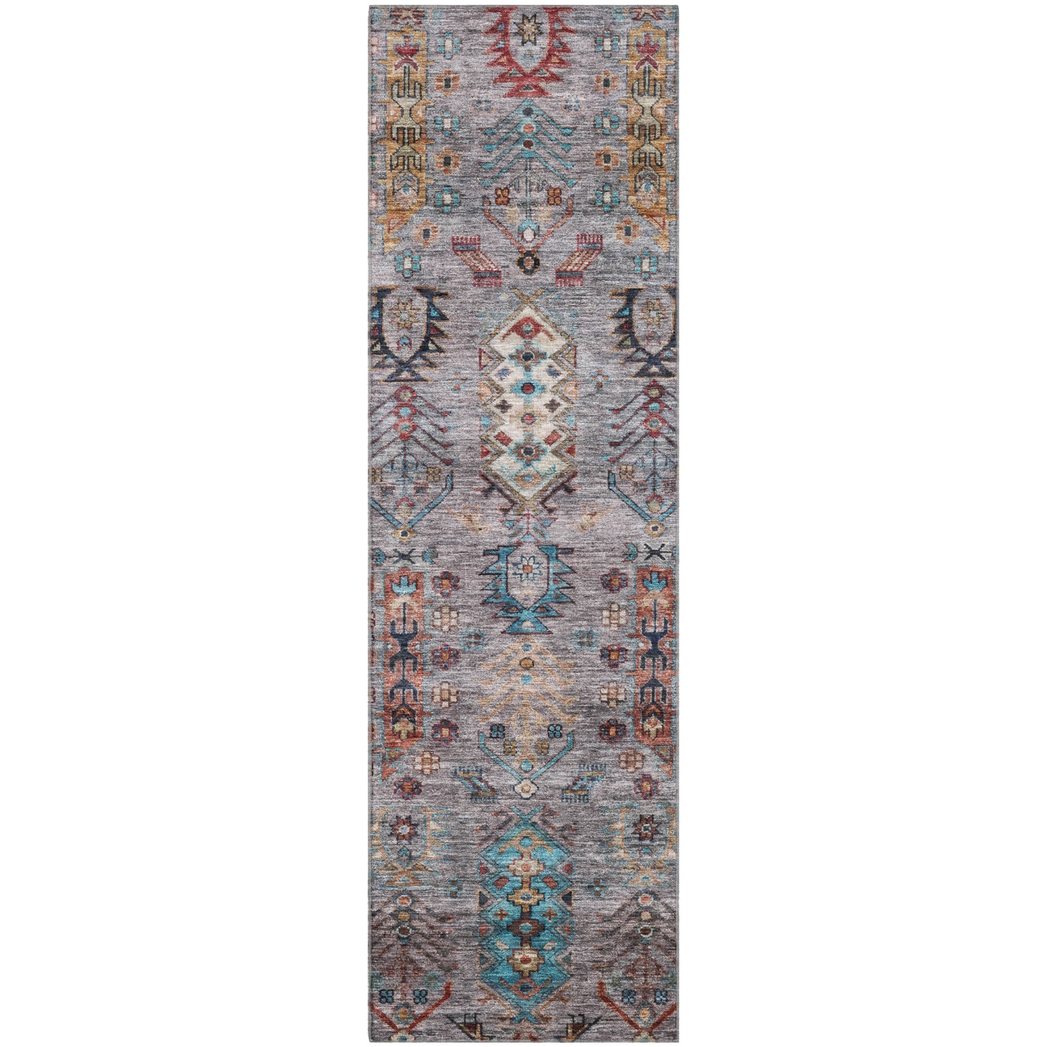 Havana Machine Washable Traditional Gray Rug 2'3" x 7'6" #shape_Runner