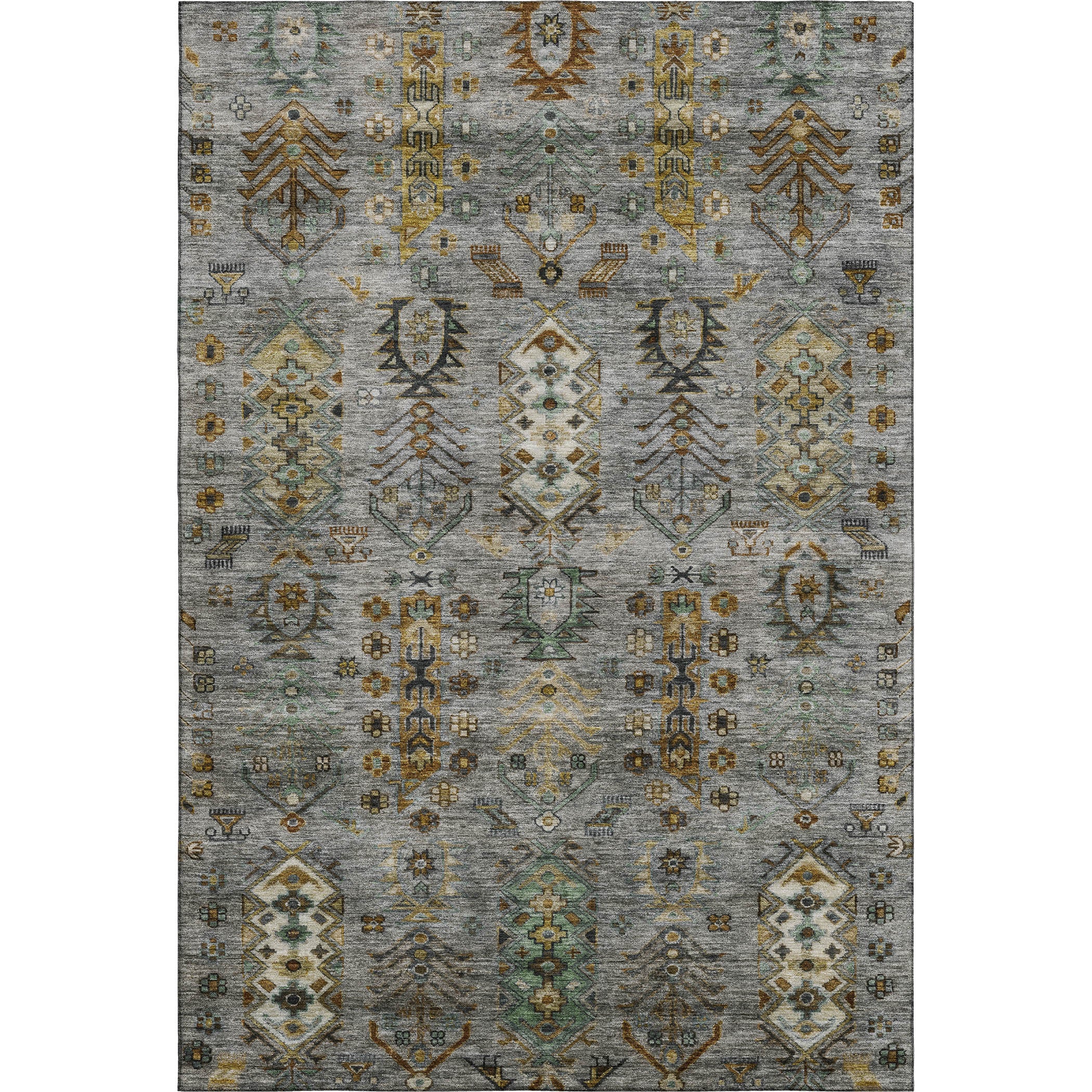 Havana Machine Washable Traditional Pewter Gray Rug 2'6" x 3'10" #shape_Rectangle