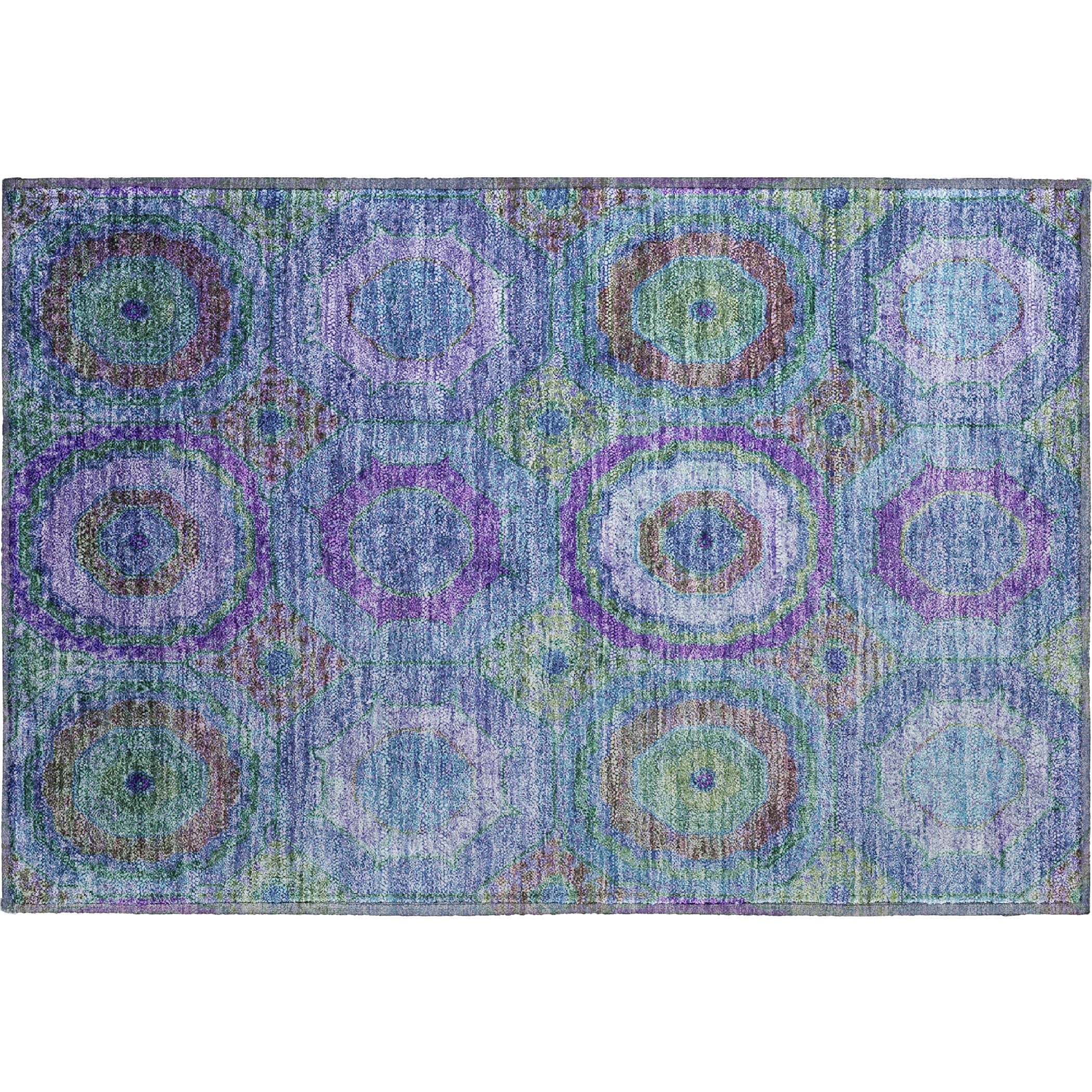 Athens Machine Washable Transitional Blue Rug 1'8" x 2'6" #shape_Rectangle