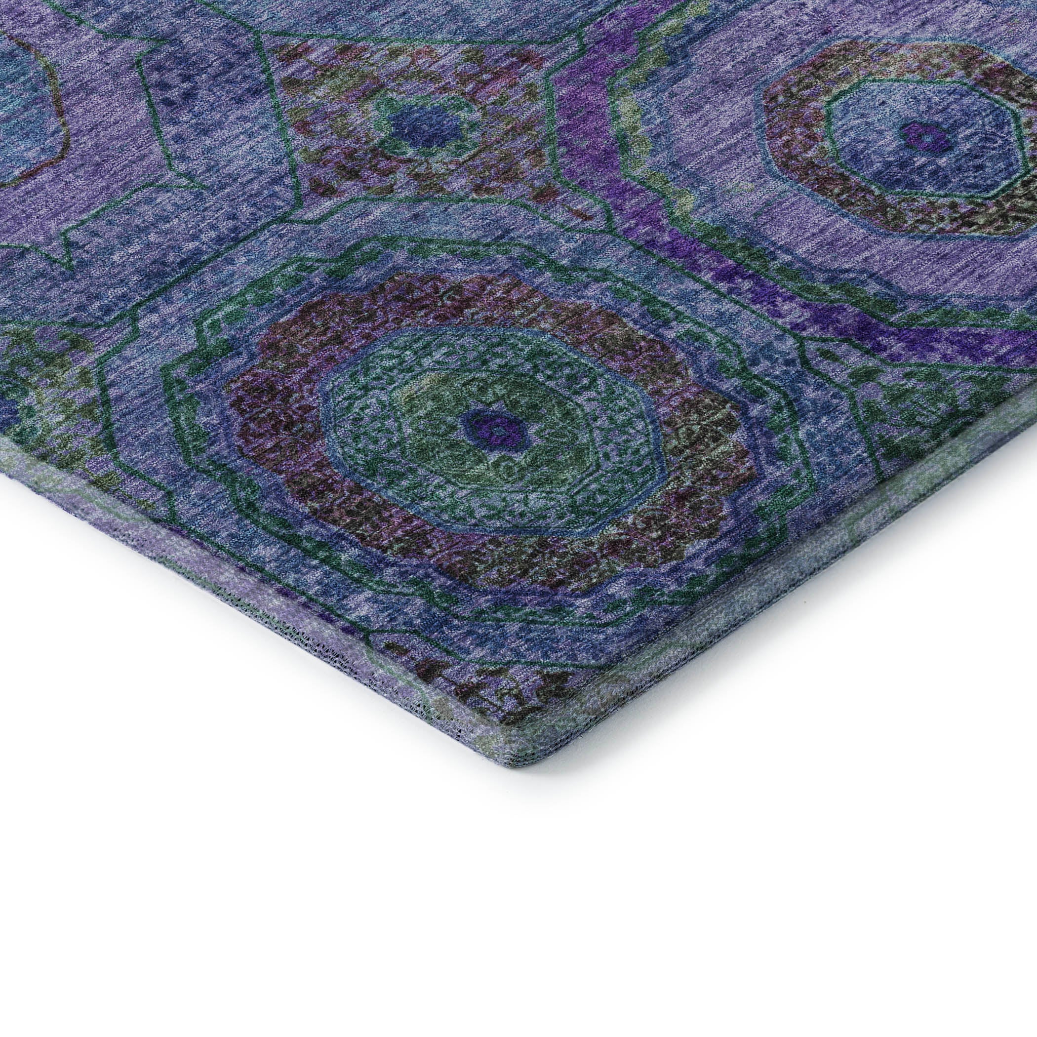 Athens Machine Washable Transitional Blue Rug 1'8" x 2'6" #shape_Rectangle