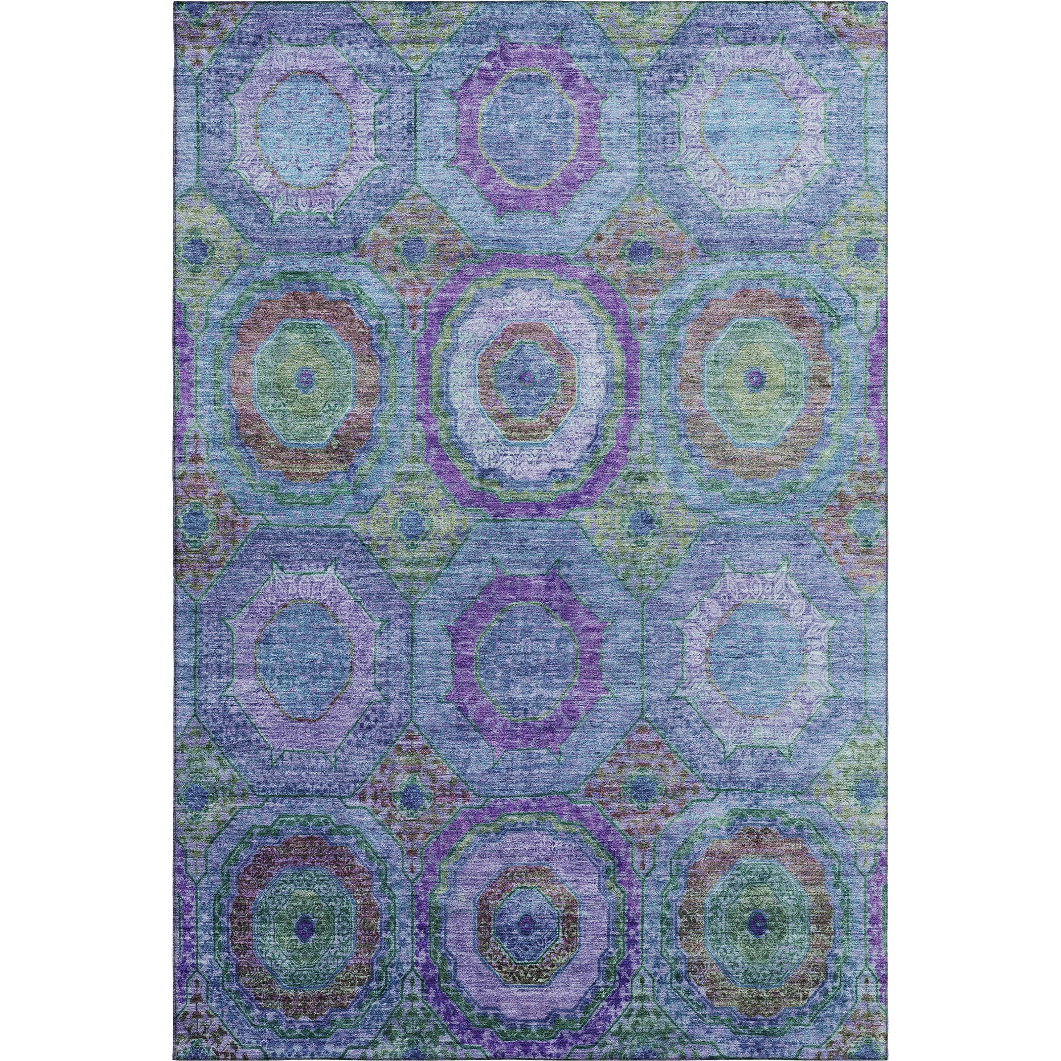 Athens Machine Washable Transitional Blue Rug 2'6" x 3'10" #shape_Rectangle