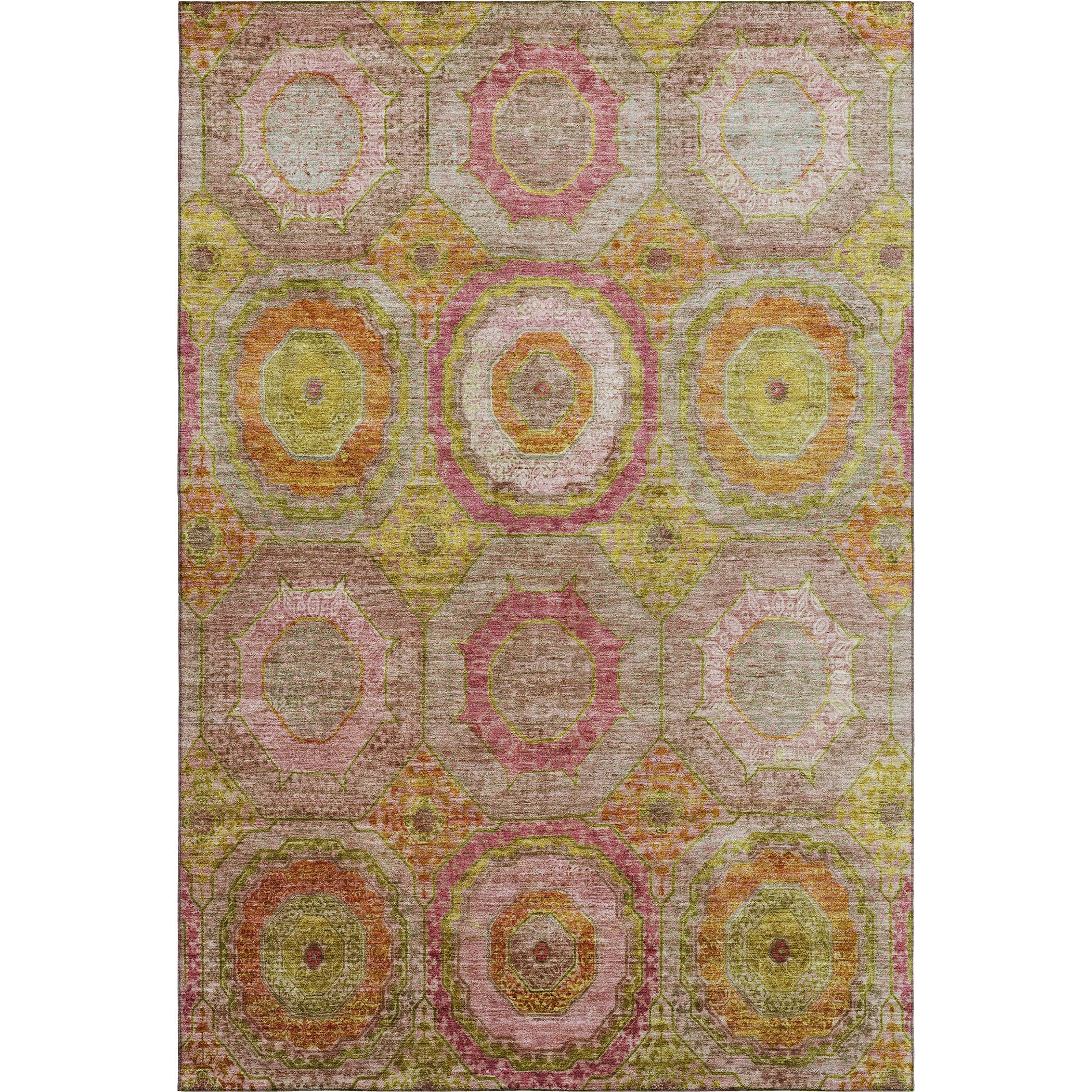 Athens Machine Washable Transitional Orange Rug 2'6" x 3'10" #shape_Rectangle