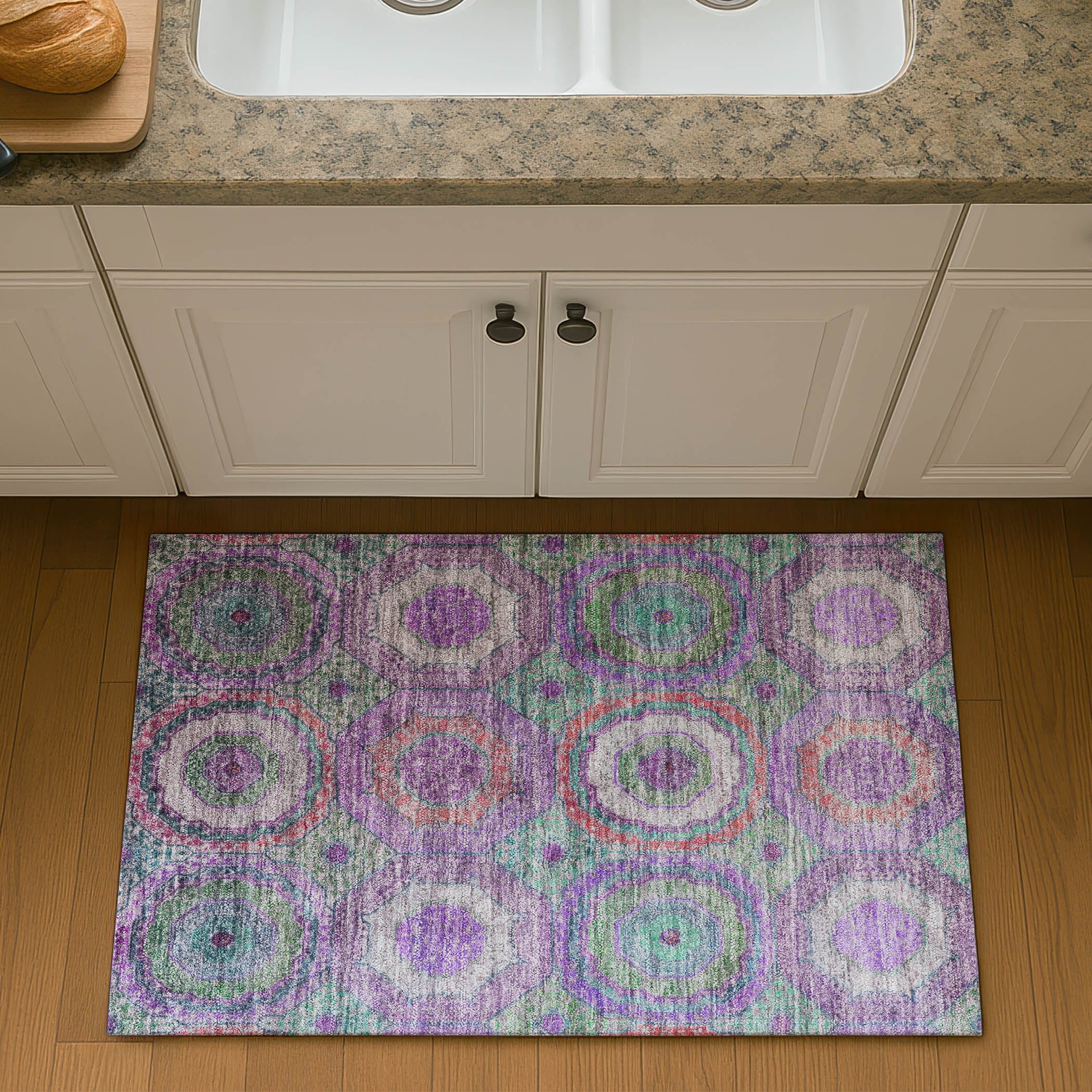 Athens Machine Washable Transitional Purple Rug 1'8" x 2'6" #shape_Rectangle