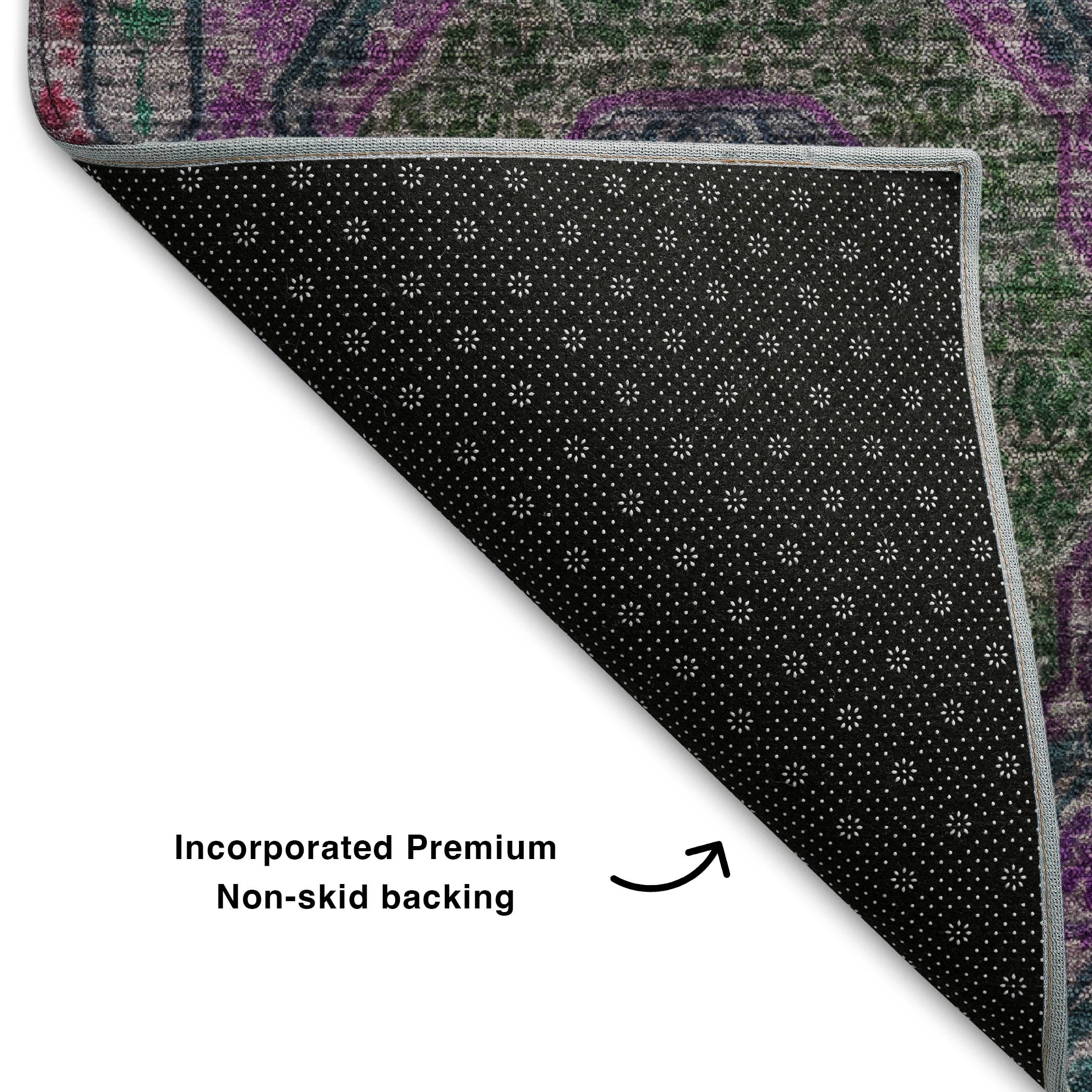 Athens Machine Washable Transitional Purple Rug 1'8" x 2'6" #shape_Rectangle