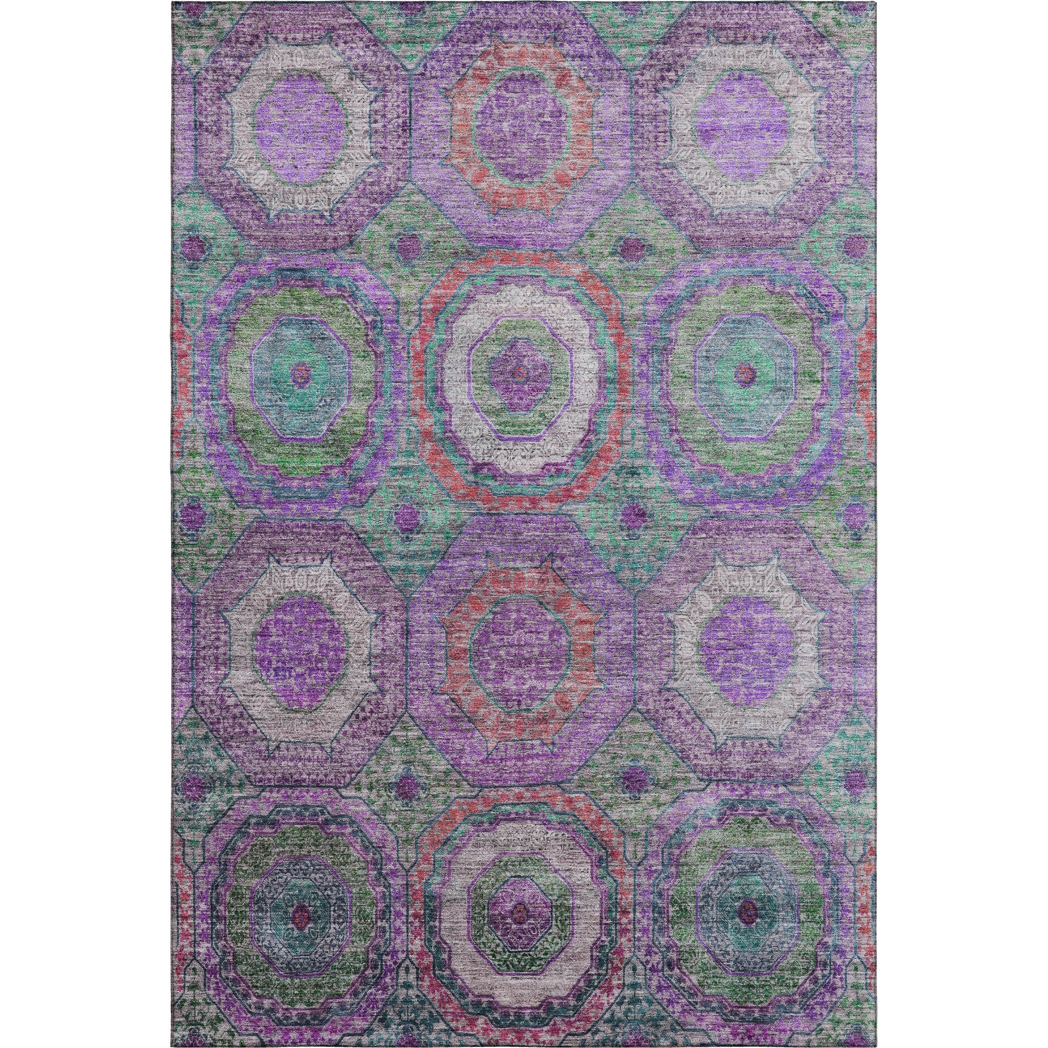 Athens Machine Washable Transitional Purple Rug 2'6" x 3'10" #shape_Rectangle