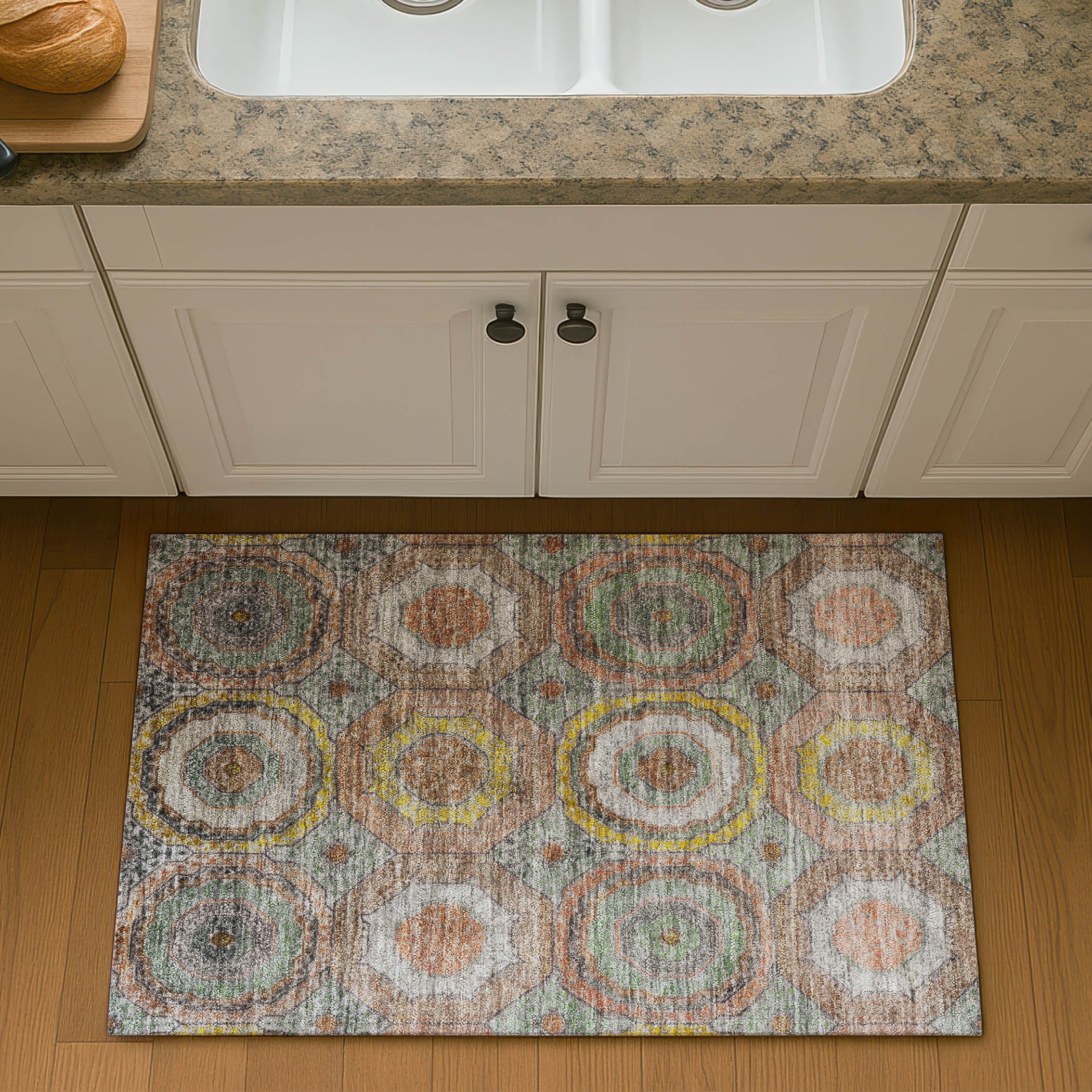 Budapest Machine Washable Transitional Sage Green Rug 1'8" x 2'6" #shape_Rectangle