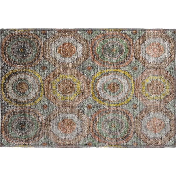 Budapest Machine Washable Transitional Sage Green Rug 1'8" x 2'6"