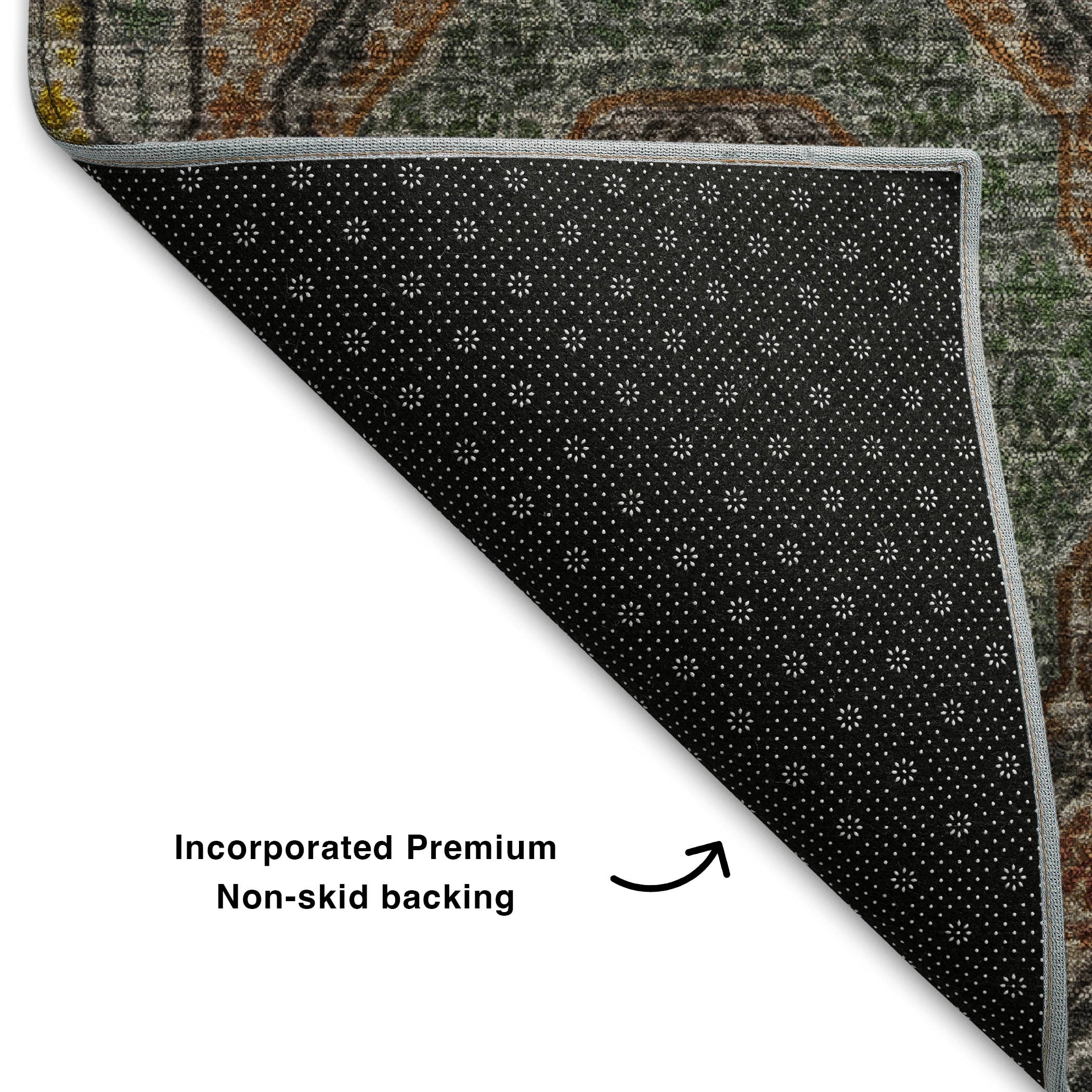 Budapest Machine Washable Transitional Sage Green Rug 1'8" x 2'6" #shape_Rectangle