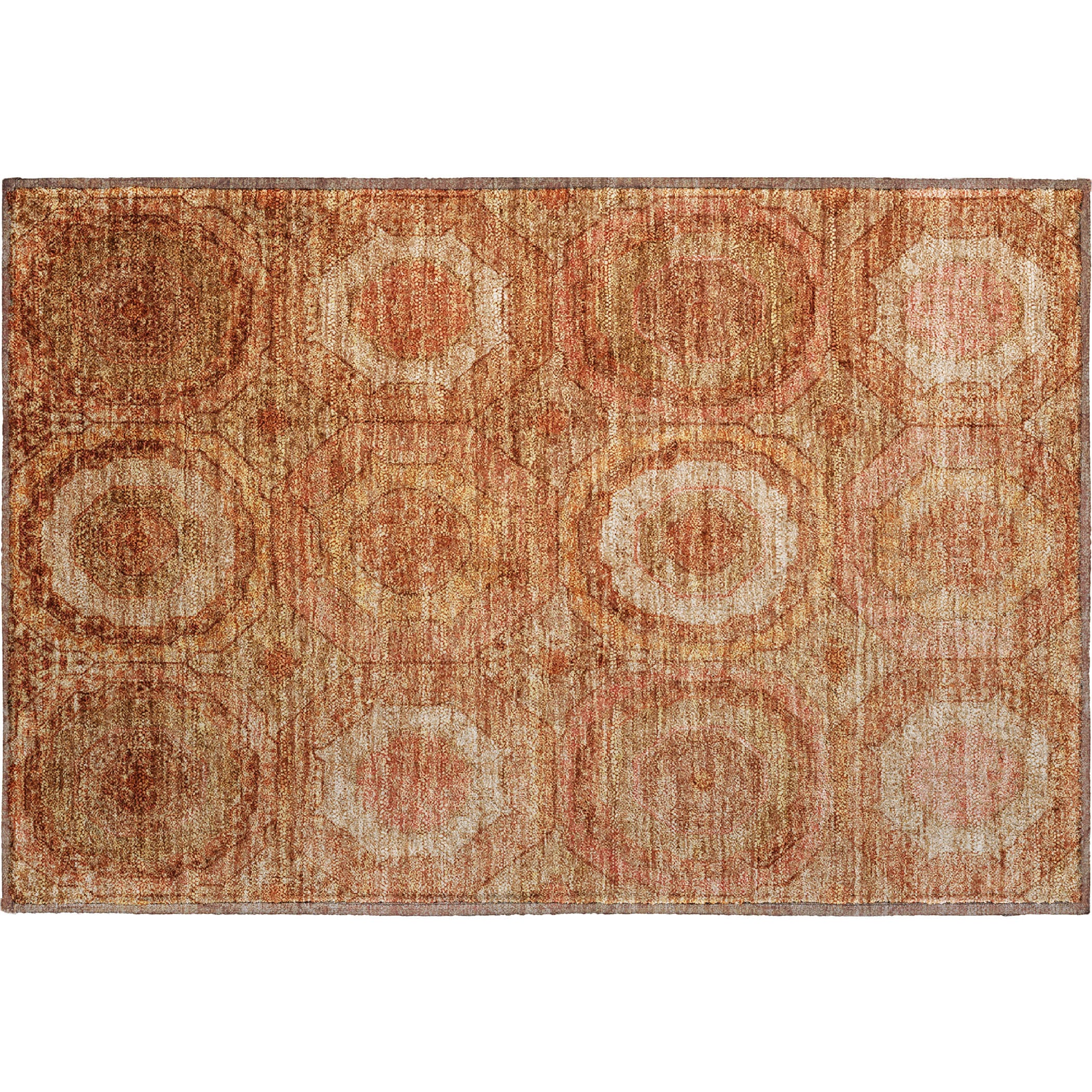Budapest Machine Washable Transitional Terracotta Orange Rug 1'8" x 2'6" #shape_Rectangle