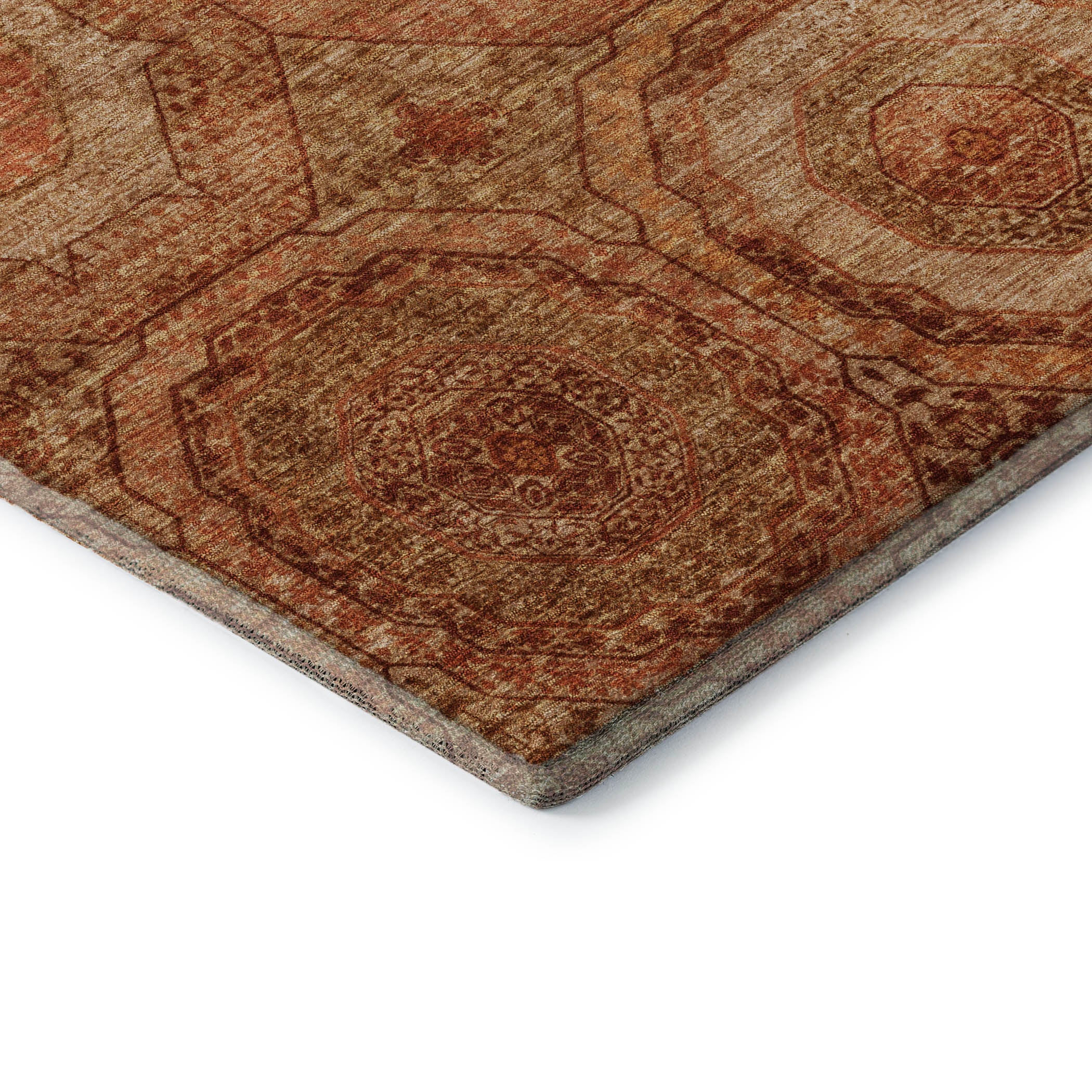 Budapest Machine Washable Transitional Terracotta Orange Rug 1'8" x 2'6" #shape_Rectangle