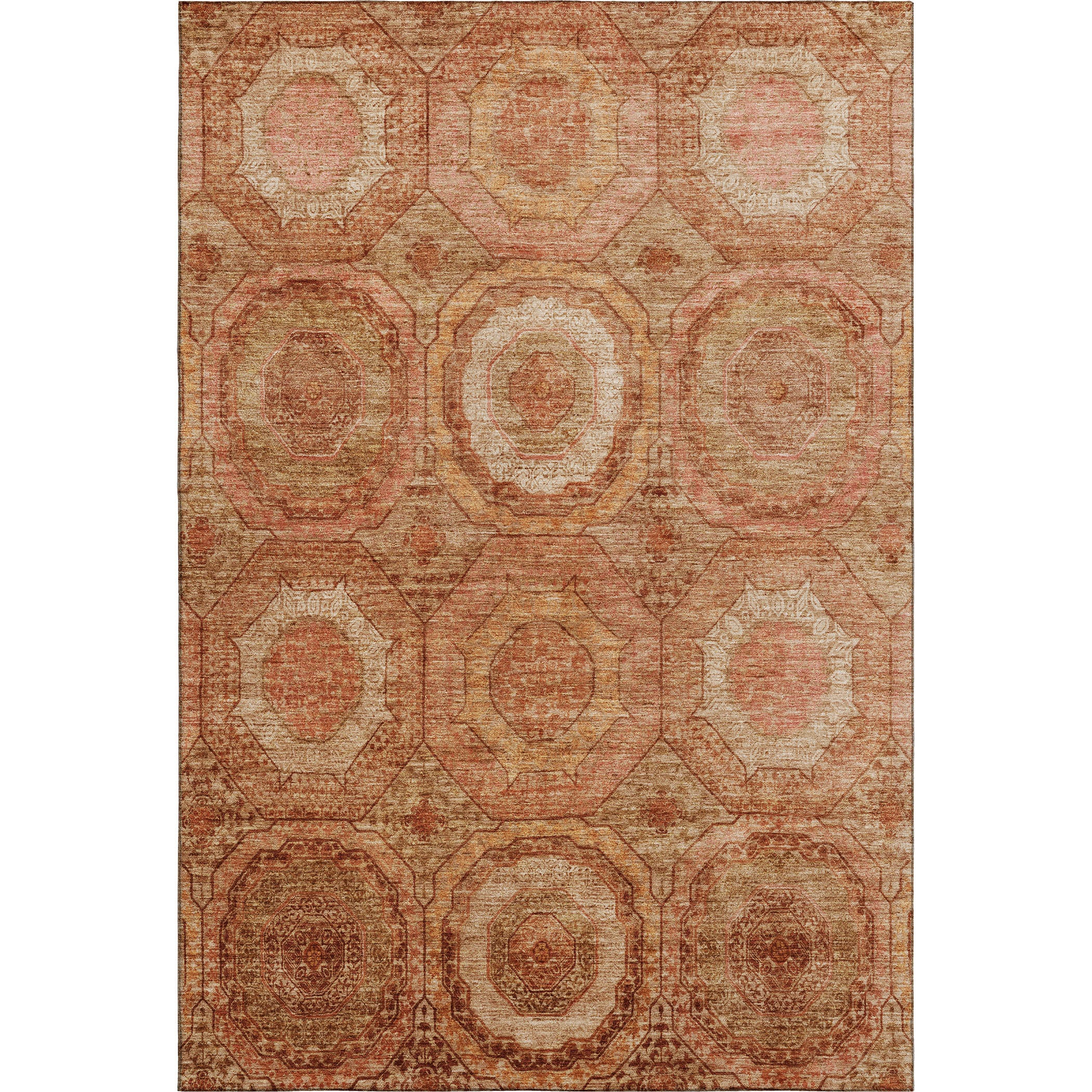 Budapest Machine Washable Transitional Terracotta Orange Rug 2'6" x 3'10" #shape_Rectangle