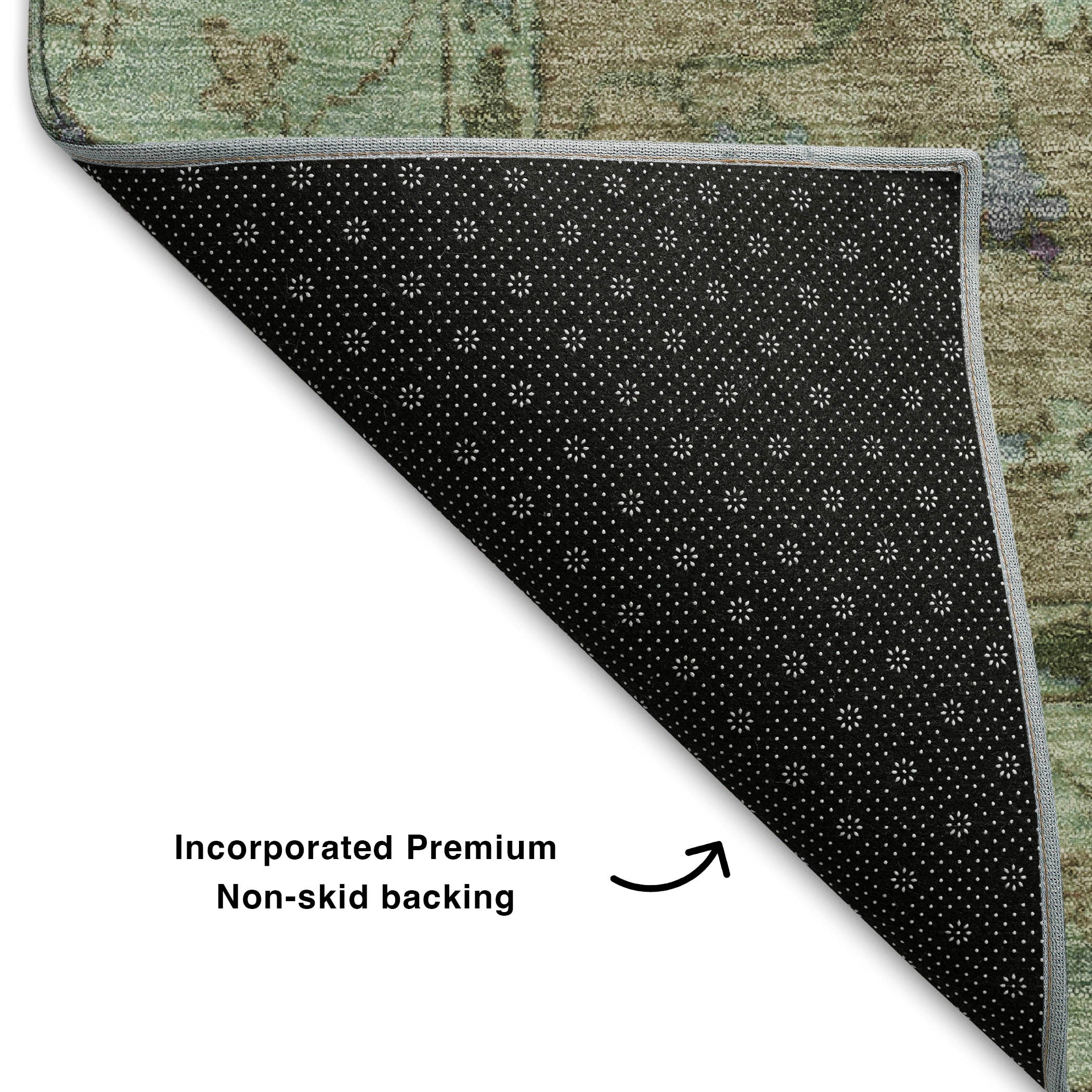 Prague Machine Washable Traditional Brown Rug 1'8" x 2'6" #shape_Rectangle