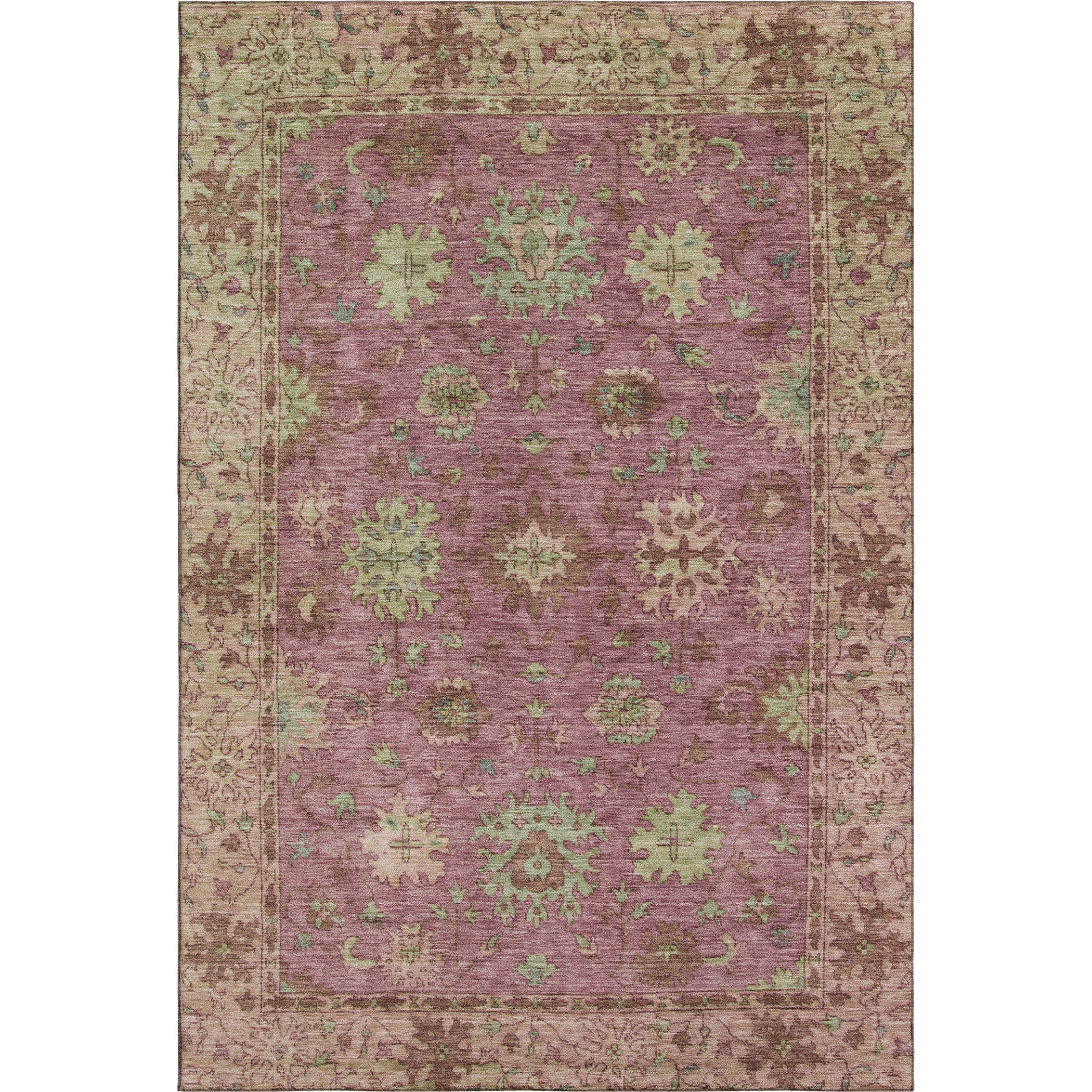 Prague Machine Washable Traditional Pink Rug 2'6" x 3'10" #shape_Rectangle