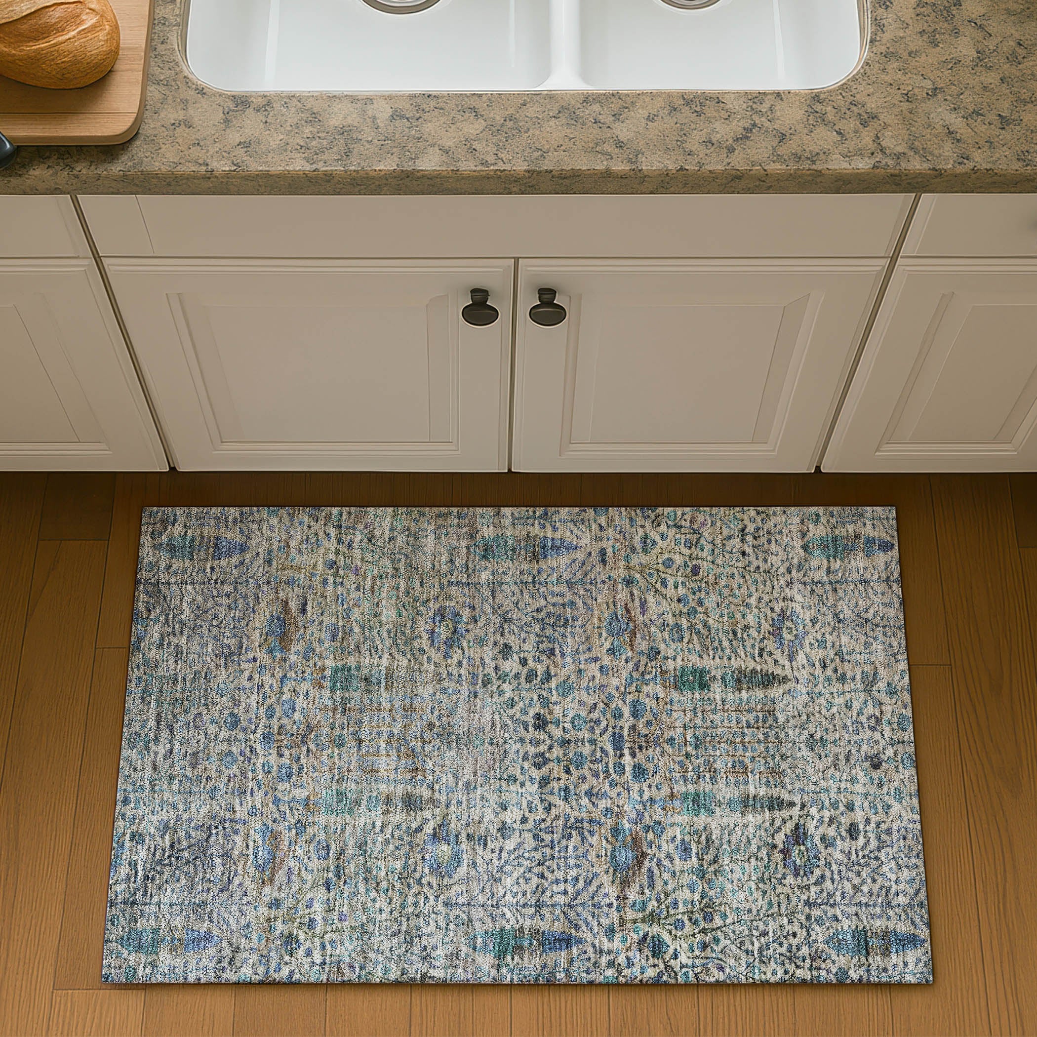 Antigua Machine Washable Transitional Brown Rug 1'8" x 2'6" #shape_Rectangle