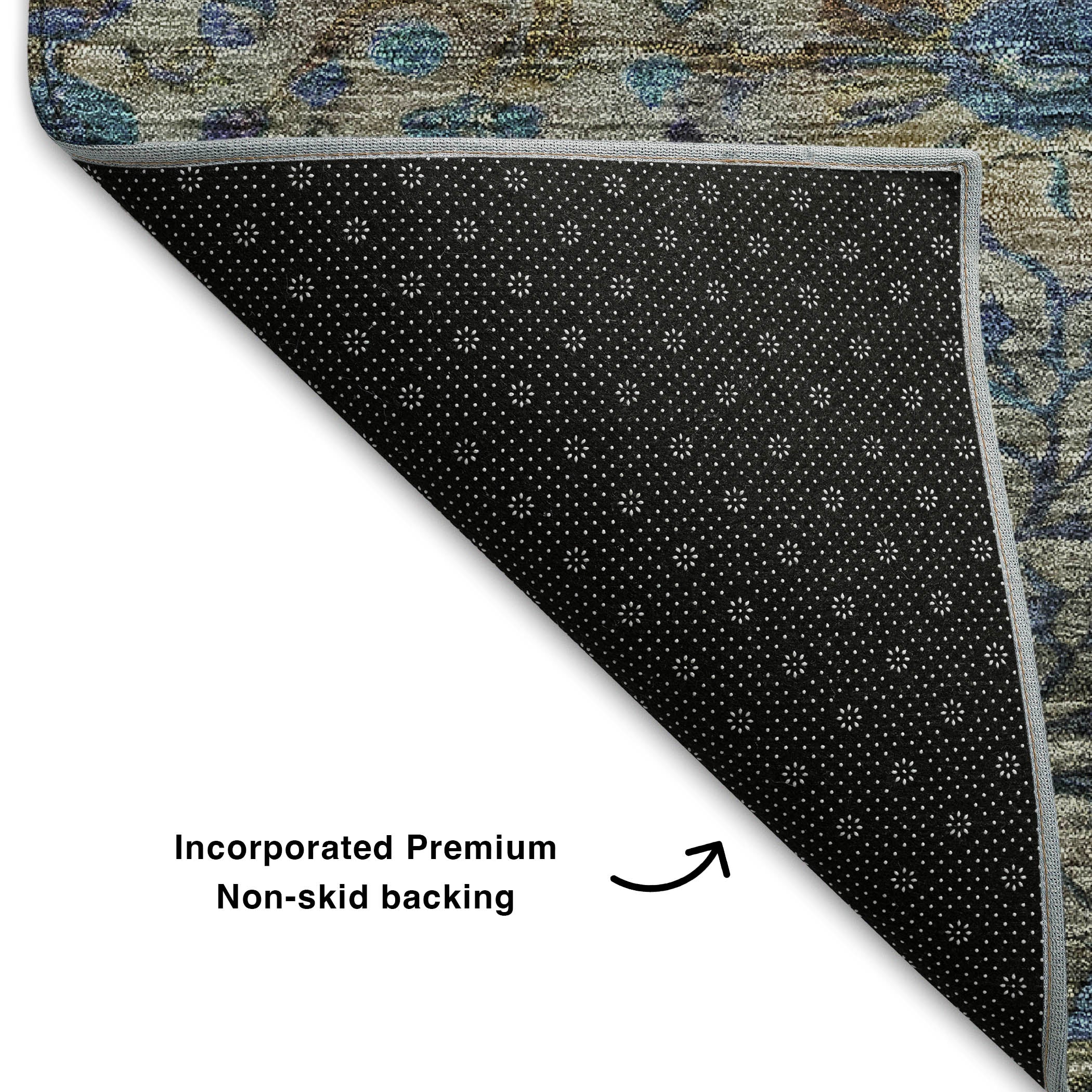 Antigua Machine Washable Transitional Brown Rug 1'8" x 2'6" #shape_Rectangle