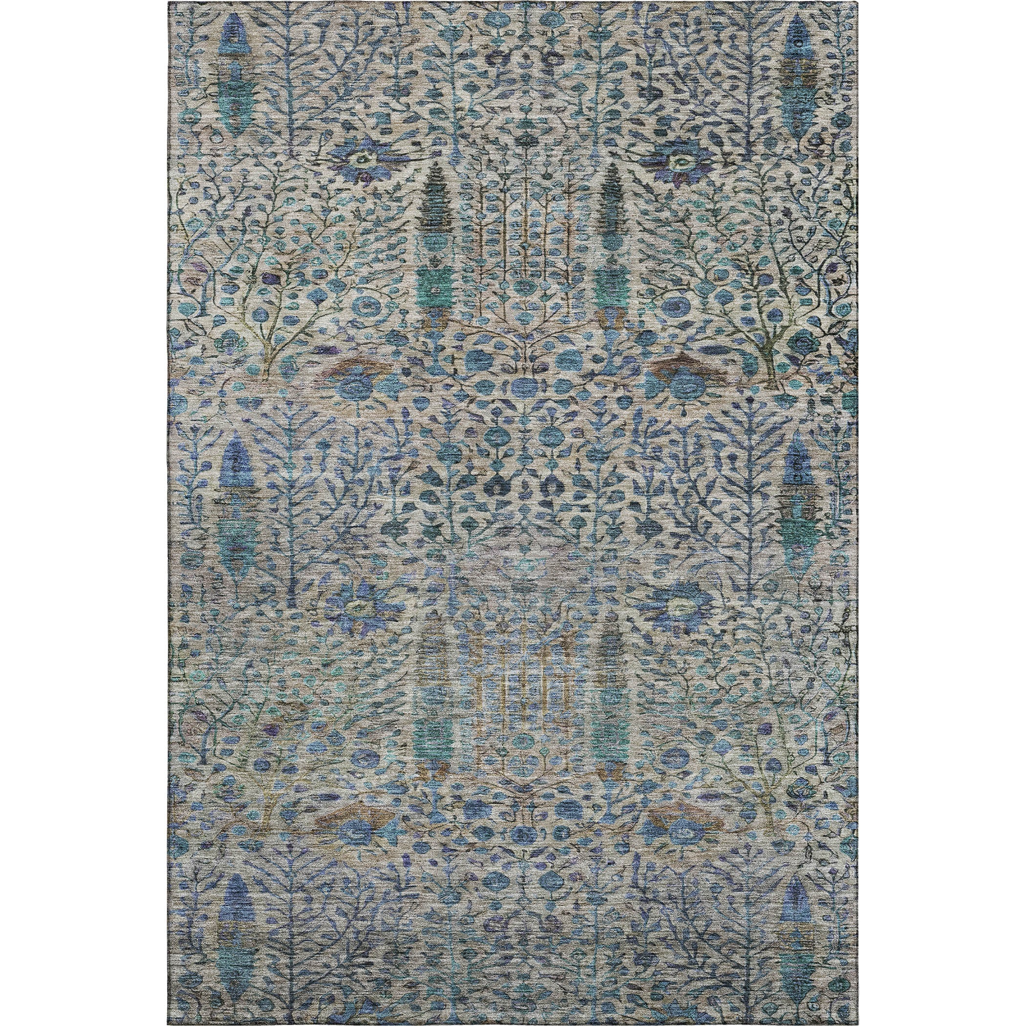 Antigua Machine Washable Transitional Brown Rug 2'6" x 3'10" #shape_Rectangle