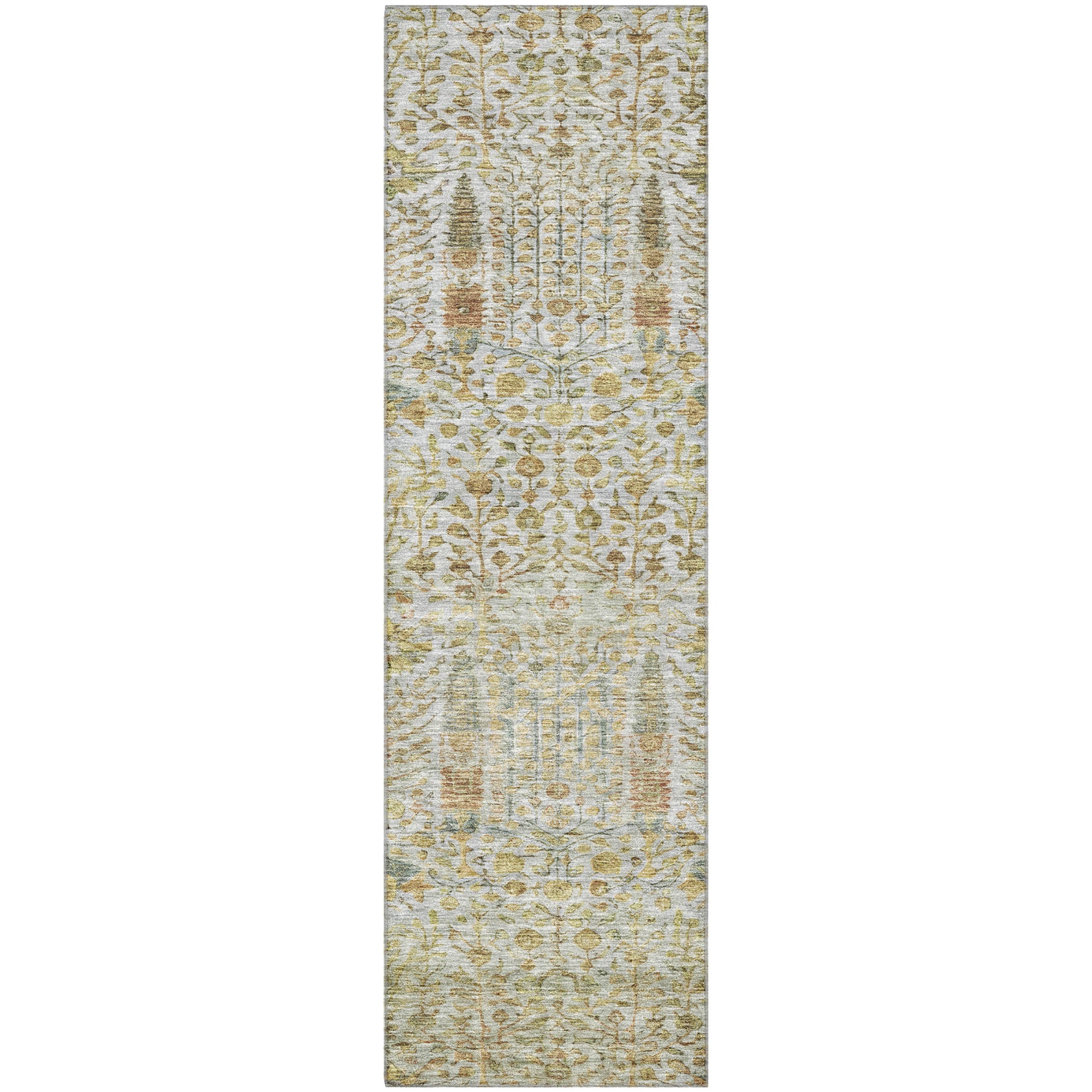 Antigua Machine Washable Transitional Linen Ivory Rug 2'3" x 7'6" #shape_Runner
