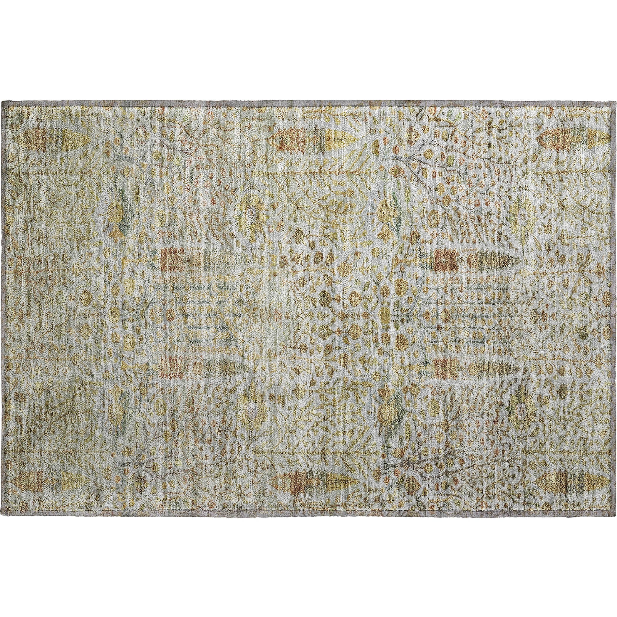 Antigua Machine Washable Transitional Linen Ivory Rug 1'8" x 2'6" #shape_Rectangle