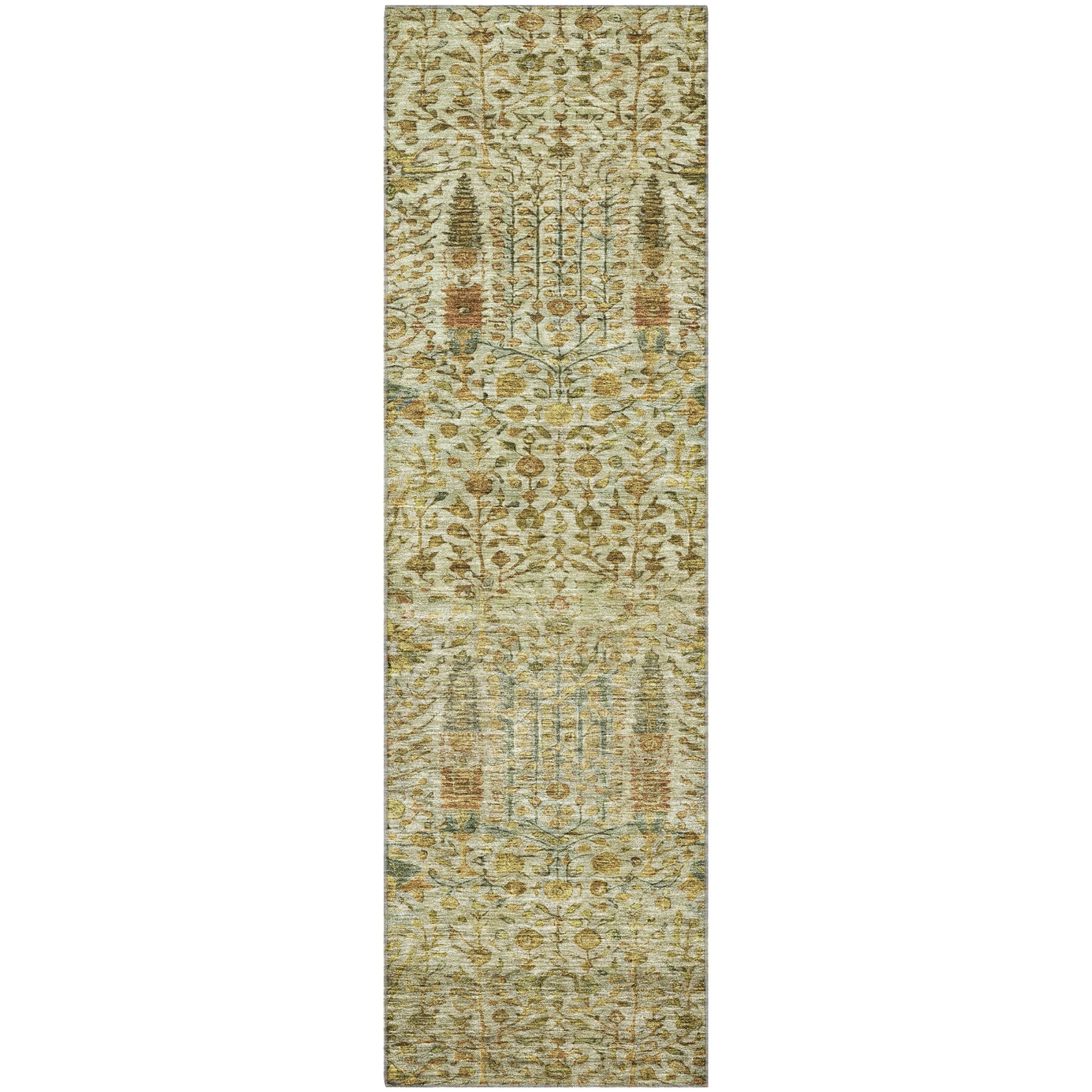 Antigua Machine Washable Transitional Wheat Gold Rug 2'3" x 7'6" #shape_Runner