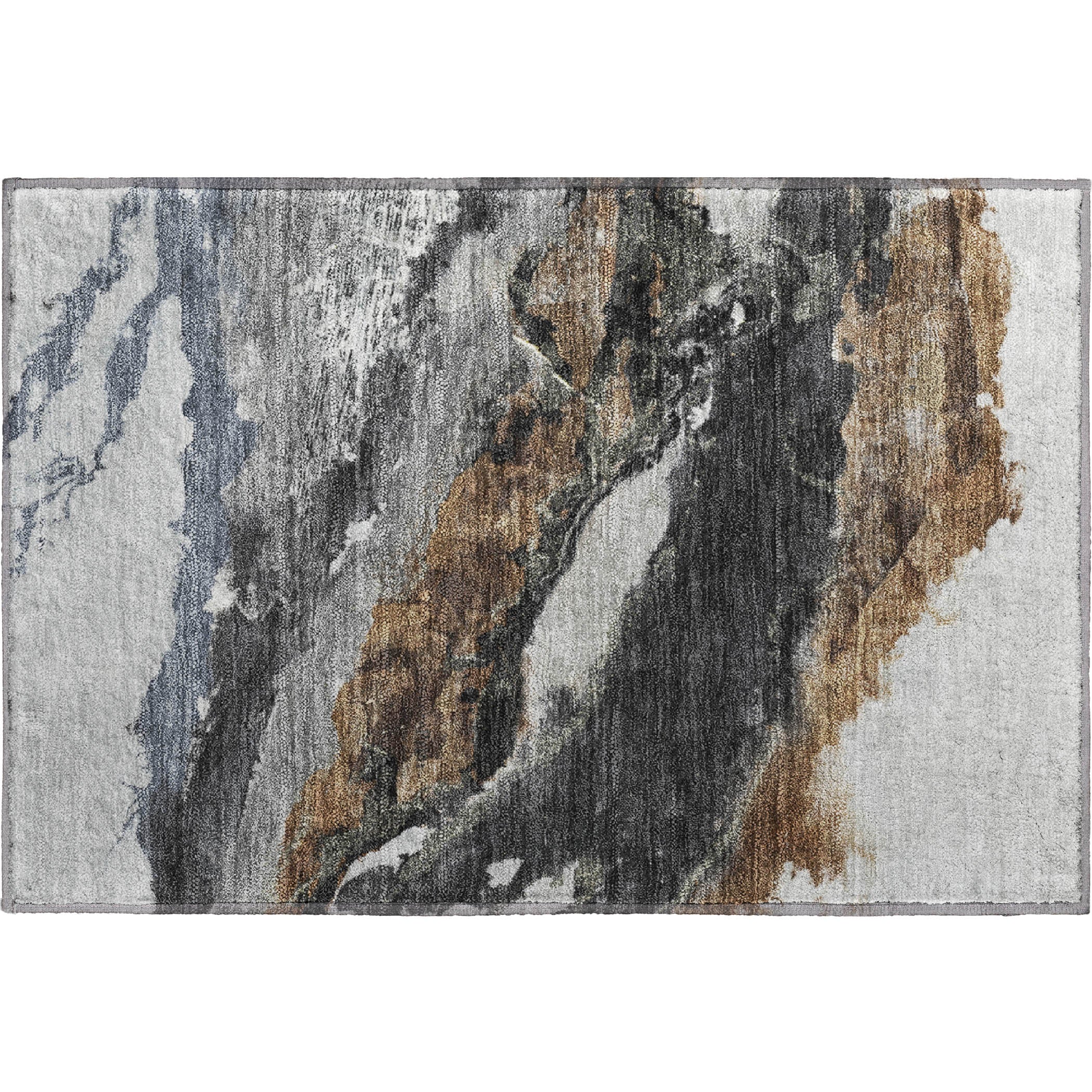 Queenstown Machine Washable Transitional Gray Rug 1'8" x 2'6" #shape_Rectangle