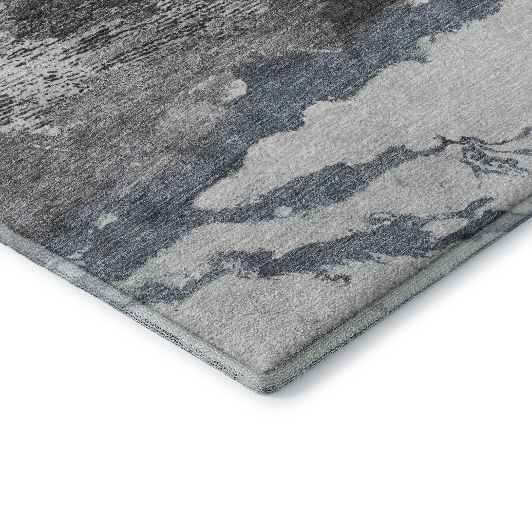 Queenstown Machine Washable Transitional Gray Rug 1'8" x 2'6" #shape_Rectangle