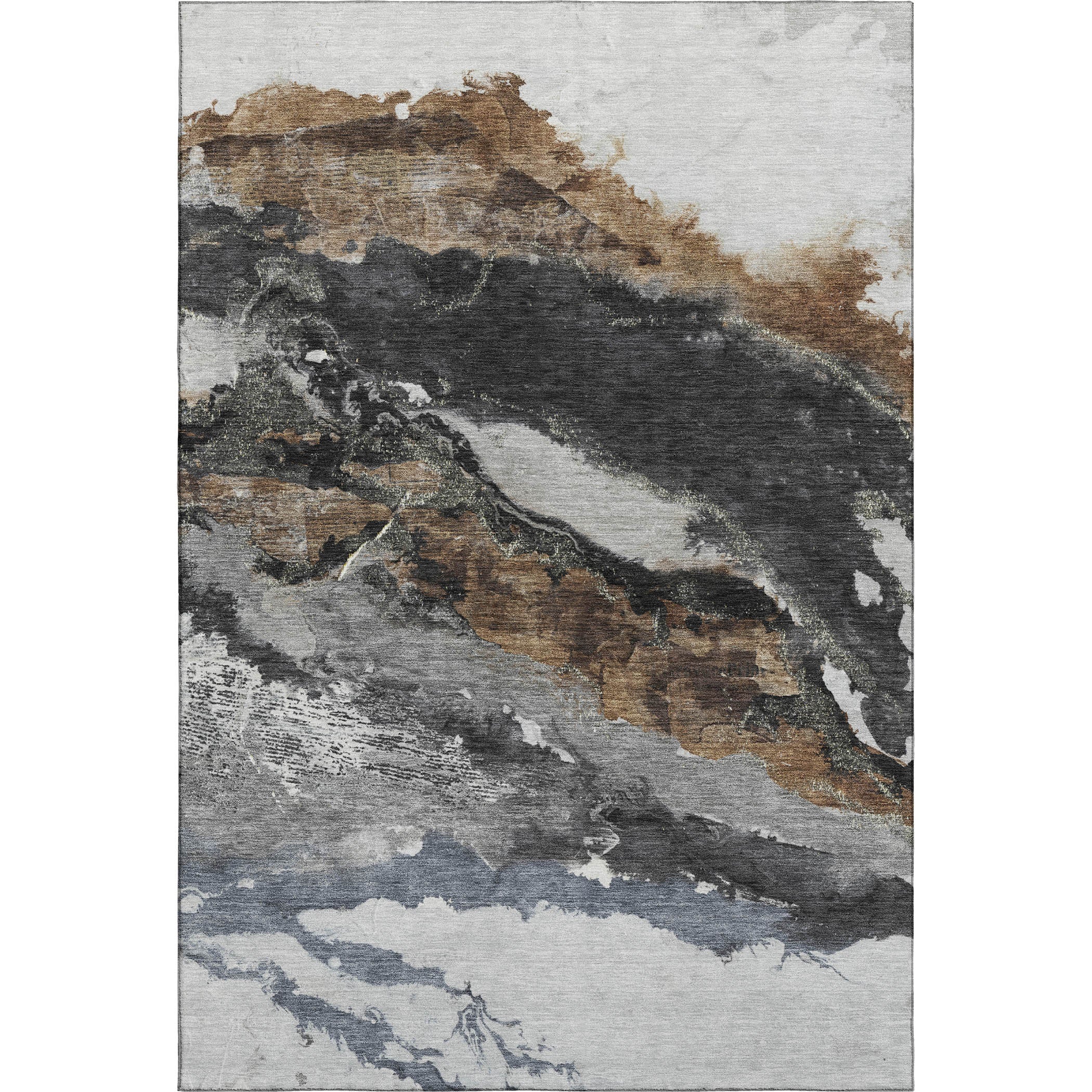 Queenstown Machine Washable Transitional Gray Rug 2'6" x 3'10" #shape_Rectangle