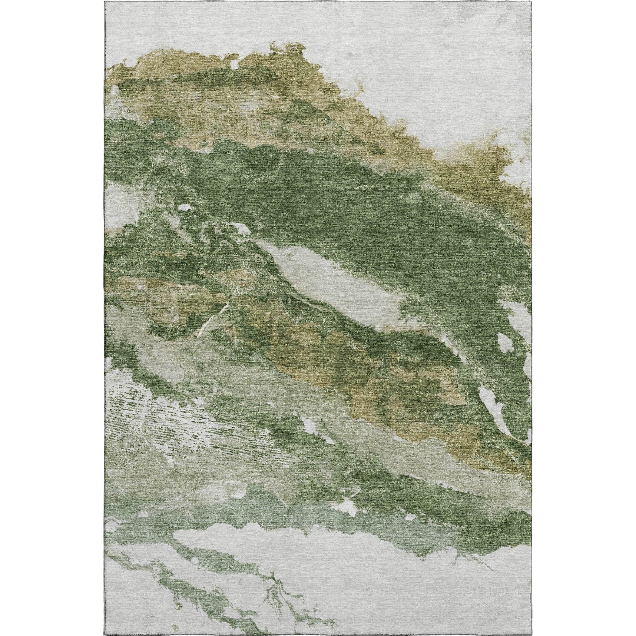 Queenstown Machine Washable Transitional Green Rug 2'6" x 3'10" #shape_Rectangle