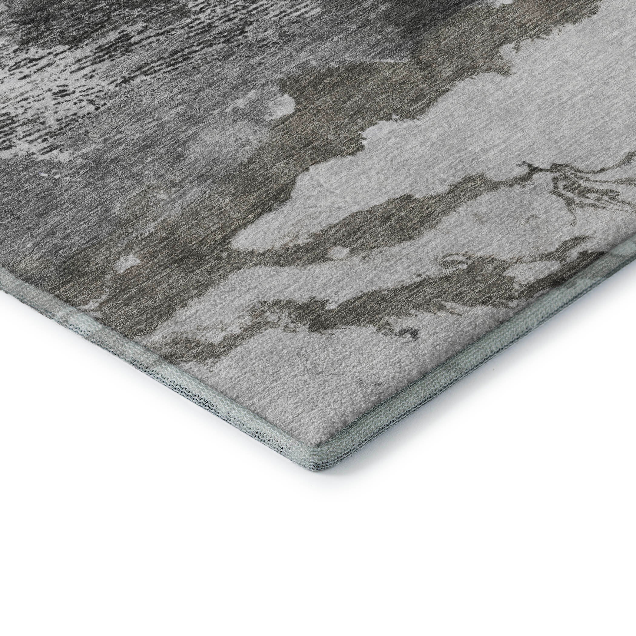 Queenstown Machine Washable Transitional Pewter Gray Rug 1'8" x 2'6" #shape_Rectangle