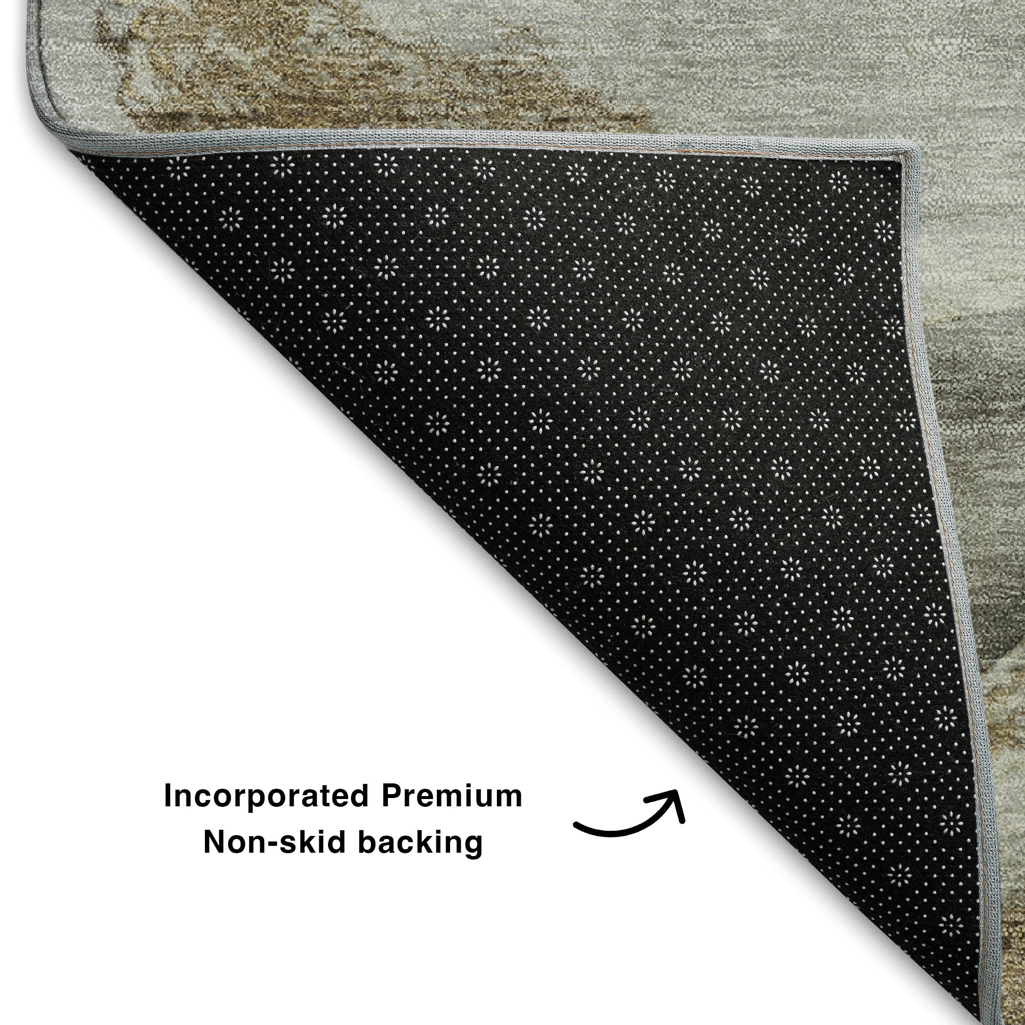Baku Machine Washable Transitional Silver Gray Rug 1'8" x 2'6" #shape_Rectangle