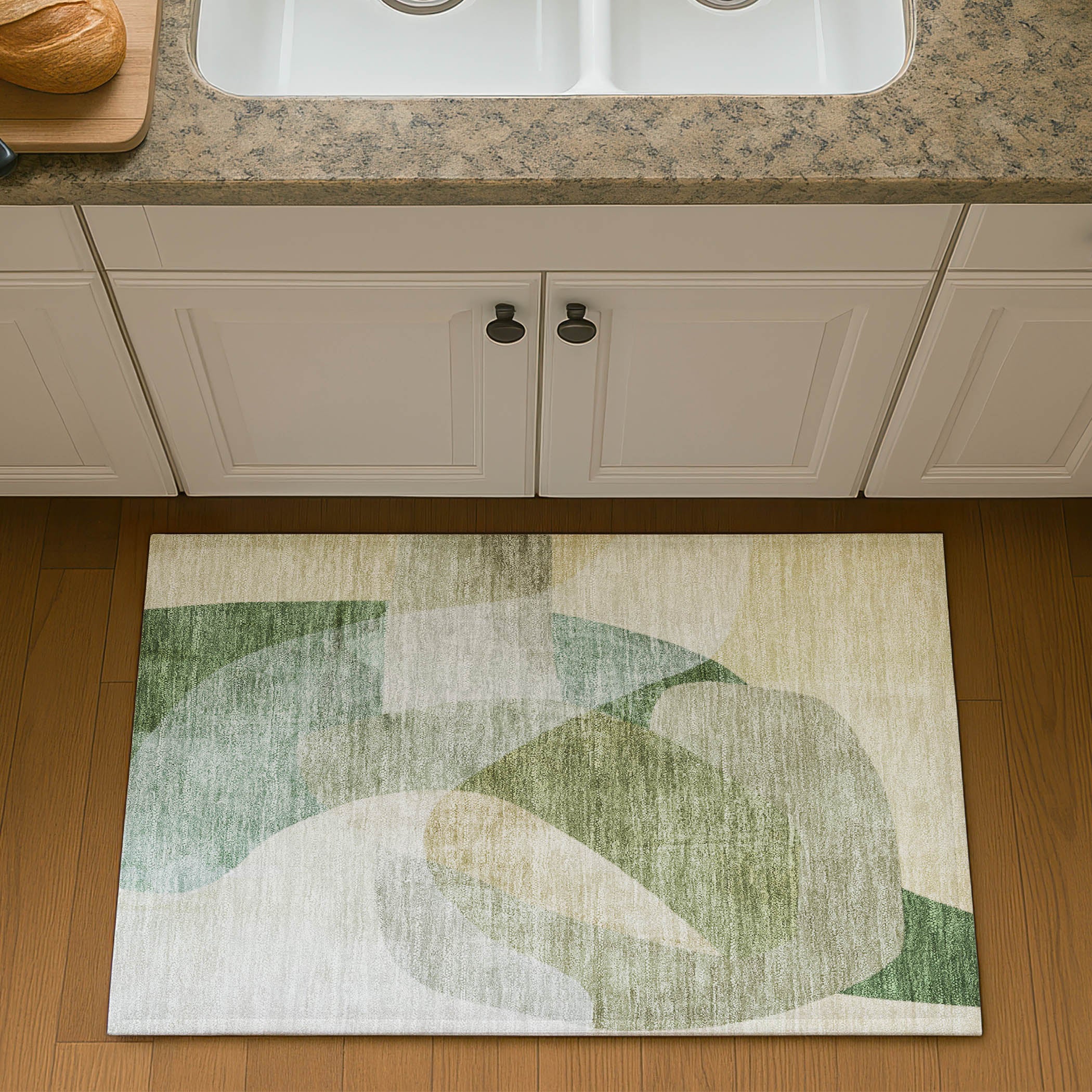 Valletta Machine Washable Transitional Aloe Green Rug 1'8" x 2'6" #shape_Rectangle